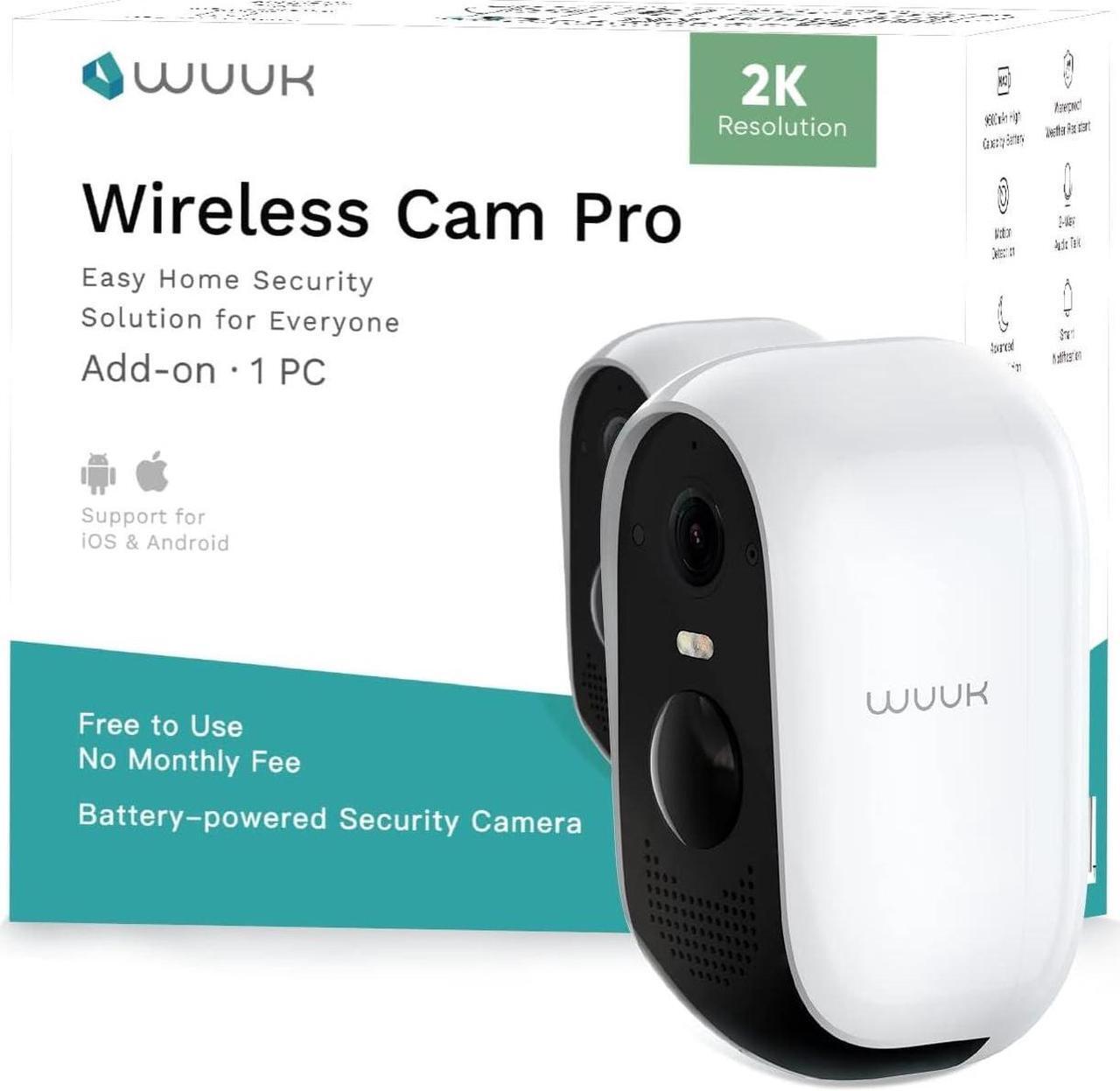 Main image of 2K Security Cameras Wireless Outdoor System, 2-Cams Kit, Homebase Support Up to 8 Cams, Home Cam with 240 Days Battery Life, AI Humanoid Alert, Compatible with Alexa/Google, IFTTT, No Monthly Fee