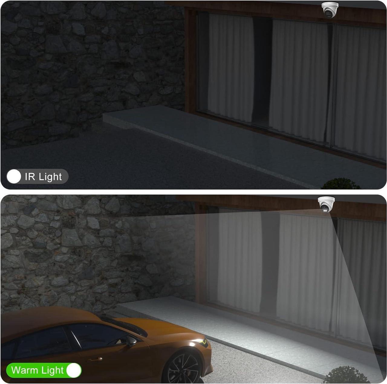 Alt view image 3 of 7 - Anpviz 5MP PoE IP Camera, Metal Turret Security Camera Outdoor with Human Vehicle Detection, Smart Color Night Vision, with Audio, 3072x1728@20fps, 114° FOV, 120dB WDR, IP67 Waterproof(H Series)