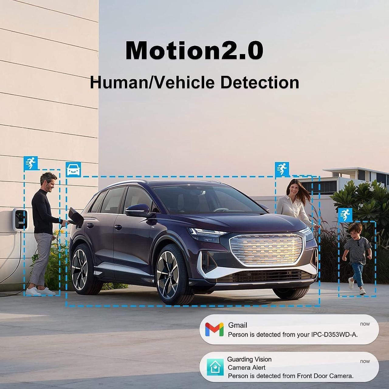 Alt view image 2 of 7 - Anpviz 5MP PoE IP Camera, Metal Turret Security Camera Outdoor with Human Vehicle Detection, Smart Color Night Vision, with Audio, 3072x1728@20fps, 114° FOV, 120dB WDR, IP67 Waterproof(H Series)