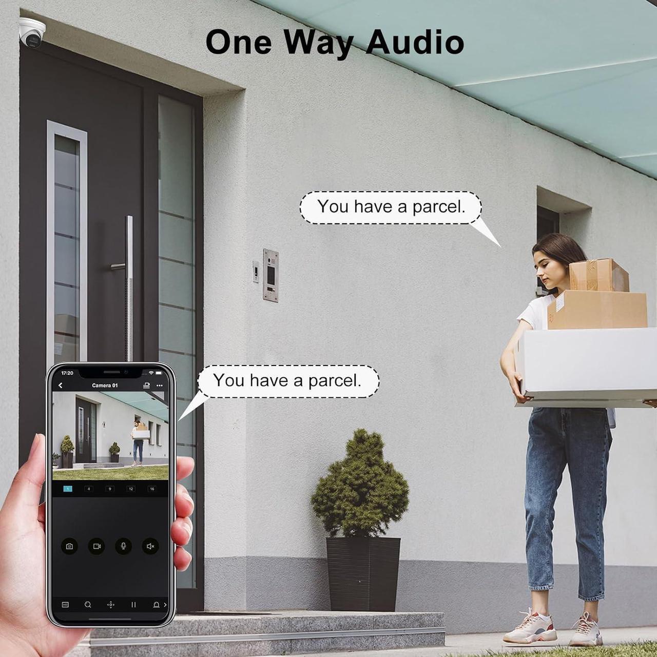 Alt view image 4 of 7 - Anpviz 5MP PoE IP Camera, Metal Turret Security Camera Outdoor with Human Vehicle Detection, Smart Color Night Vision, with Audio, 3072x1728@20fps, 114° FOV, 120dB WDR, IP67 Waterproof(H Series)