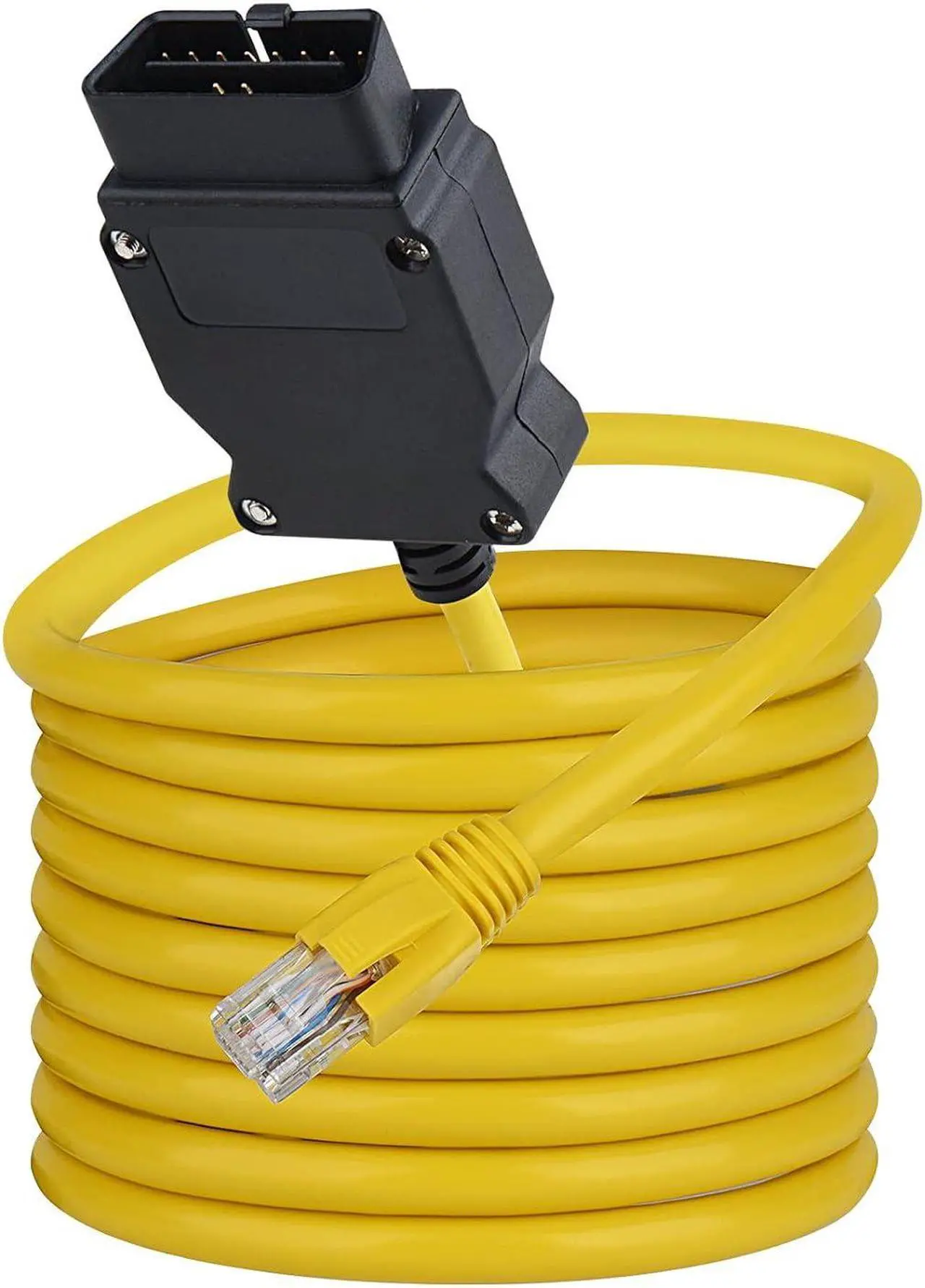 Alt view image 2 of 6 - Enet OBD2 RJ45 Cable,Ethernet 6.6ft/2M Cable RJ45 ethernet Connector Tools to OBDII Interface Cable Car Diagnostic Coding F-Series
