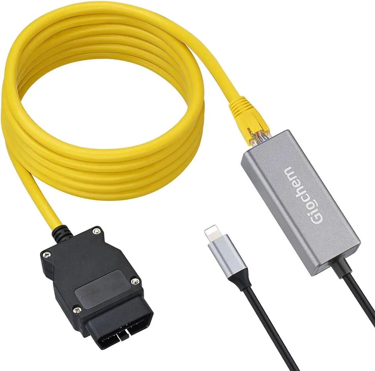 Alt view image 3 of 6 - Enet OBD2 RJ45 Cable,Ethernet 6.6ft/2M Cable RJ45 ethernet Connector Tools to OBDII Interface Cable Car Diagnostic Coding F-Series