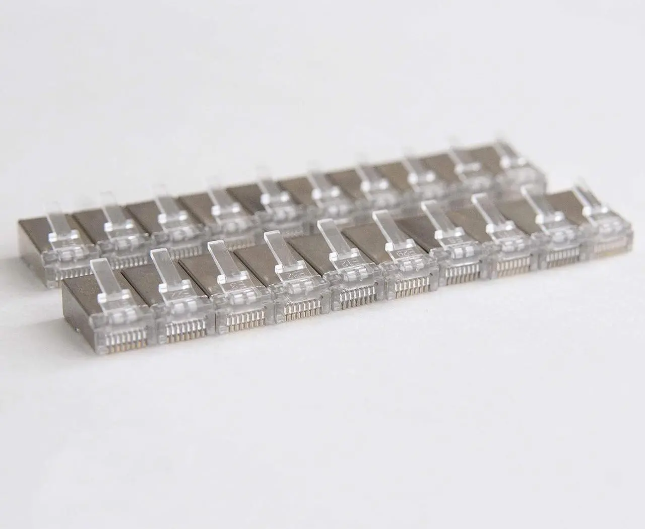 Main image of Shielded rj45 cat6 cat 6a connectors Gold Plated Cat6 Pass Through Connectors 23awg Cat6 Shielded Cat6/Cat6a Modular Plugs Ethernet Ends (60 PCS)