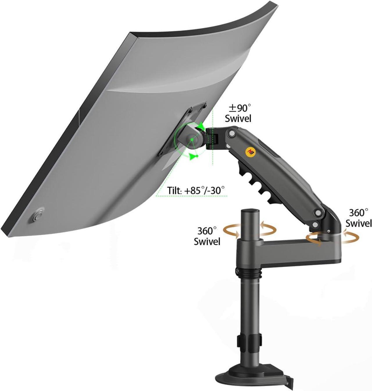 Alt view image 3 of 7 - NB North Bayou Monitor Desk Mount Long Arm for Monitors Within 4.4 to 19.8lbs Ultra Wide Full Motion Swivel Height Adjustable Monitor Stand H100