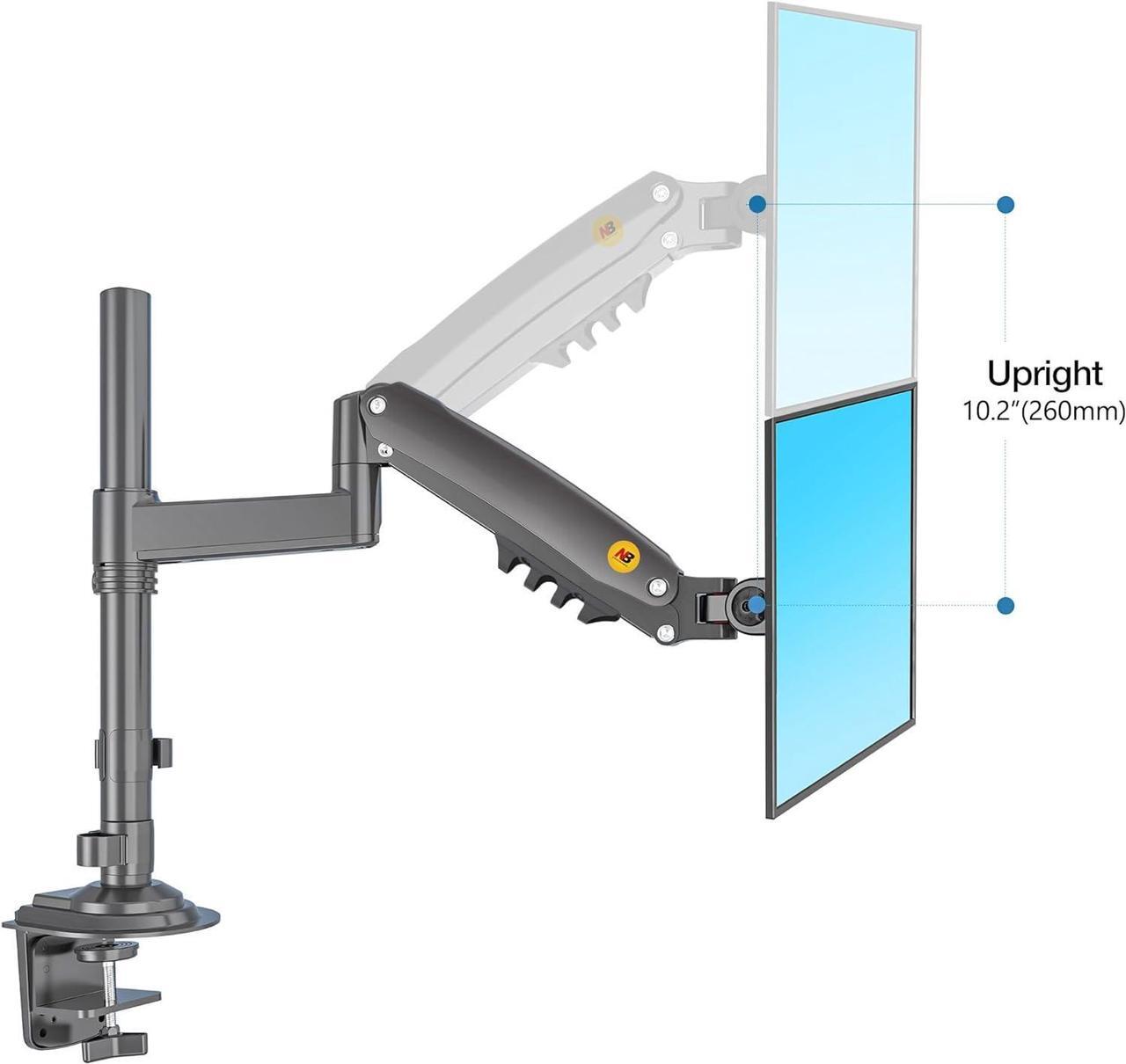 Alt view image 5 of 7 - NB North Bayou Monitor Desk Mount Long Arm for Monitors Within 4.4 to 19.8lbs Ultra Wide Full Motion Swivel Height Adjustable Monitor Stand H100