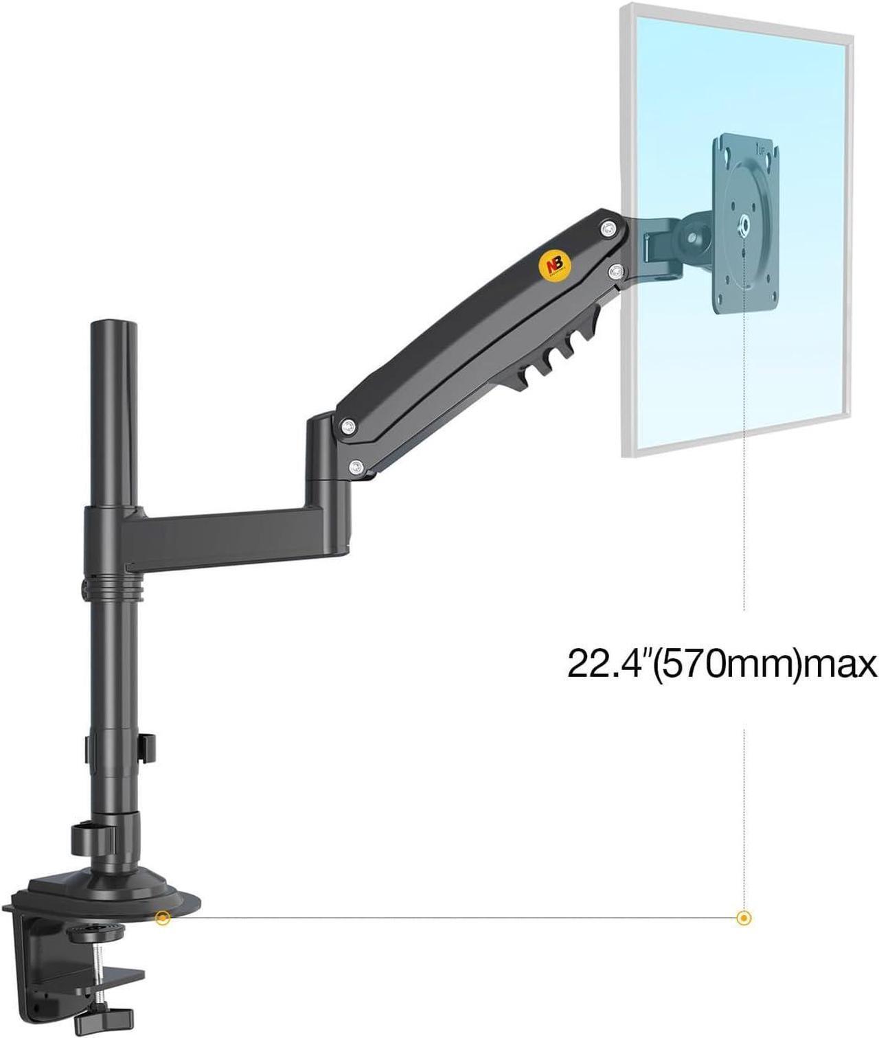 Alt view image 6 of 7 - NB North Bayou Monitor Desk Mount Long Arm for Monitors Within 4.4 to 19.8lbs Ultra Wide Full Motion Swivel Height Adjustable Monitor Stand H100