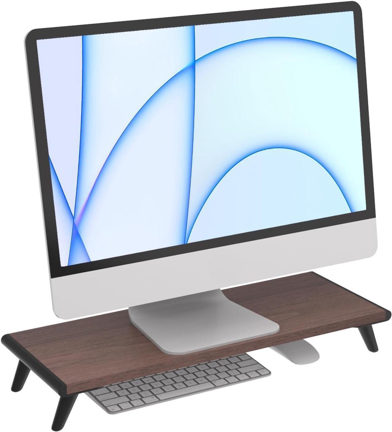 Main image of loukin Monitor Stand Riser for Desk, 22.4" x 8.3" Larger Computer Stand for Laptop, PC, Printer, Sturdy Desktop Computer Shelf with Non-Skid Rubber, Home Office (Brown)