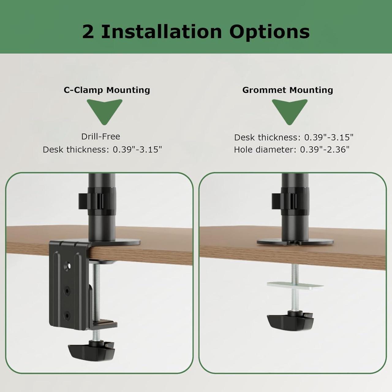 Alt view image 7 of 7 - Triple Monitor Desk Mount for 17 to 32 inch Screens,Each Arm Holds up 17.6 lbs,3 Monitor Stand with Tilt,Swivel,Rotate,VESA Mount 75/100x100mm
