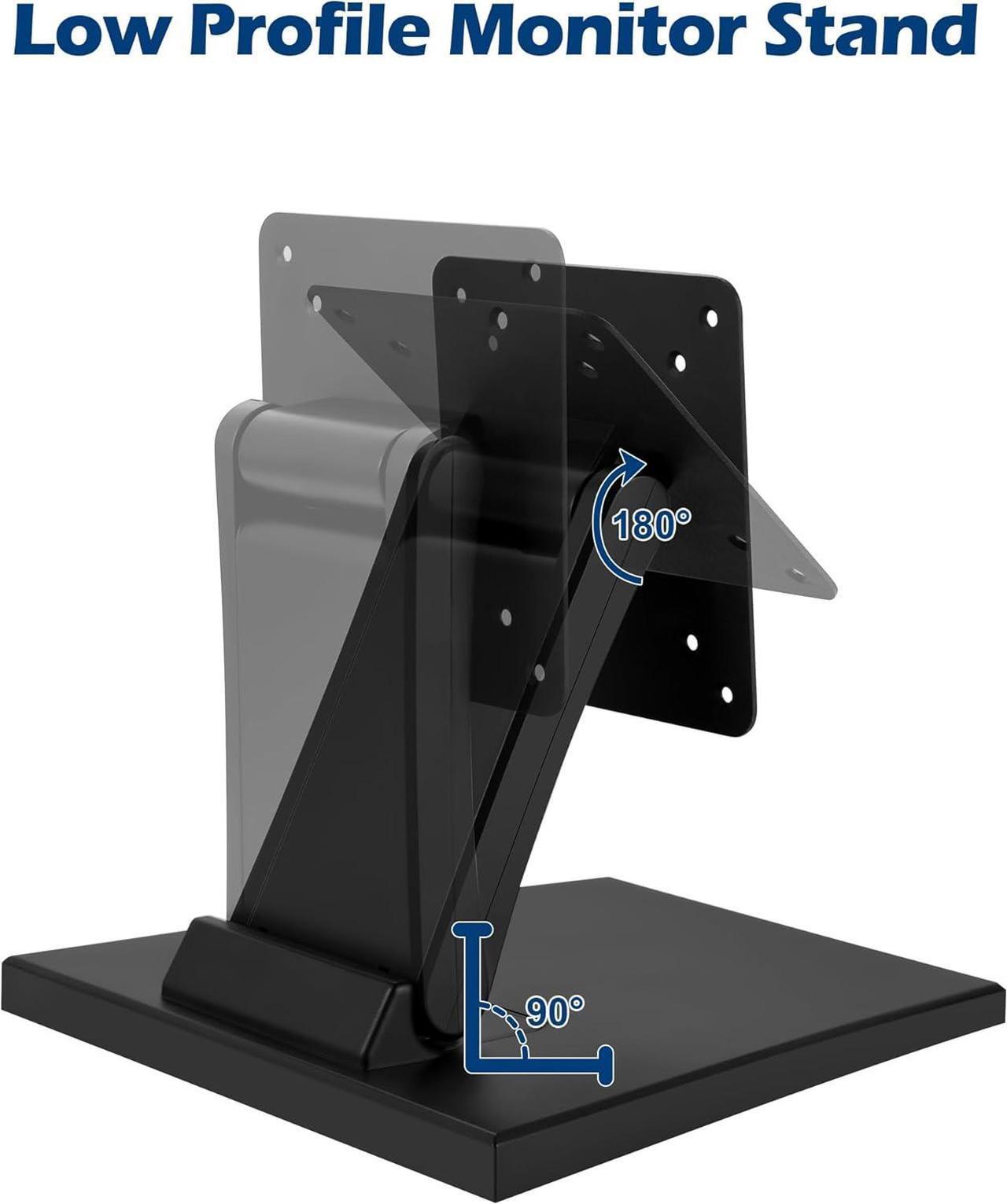 Alt view image 3 of 7 - Lay Flat Monitor Stand - Foldable Low Profile Monitor Stands Compatible with VESA 75x75 and 100x100 Monitor Mounts WS-03A2