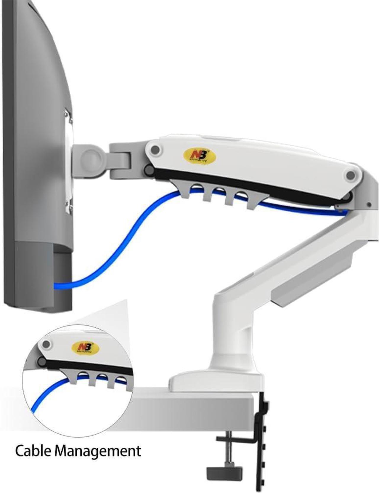Alt view image 5 of 6 - NB North Bayou Dual Monitor Desk Mount Stand Full Motion Swivel Computer Monitor Arm for Two Screens 17-27 Inch with 4.4~19.8lbs Load Capacity for Each Display F160-W