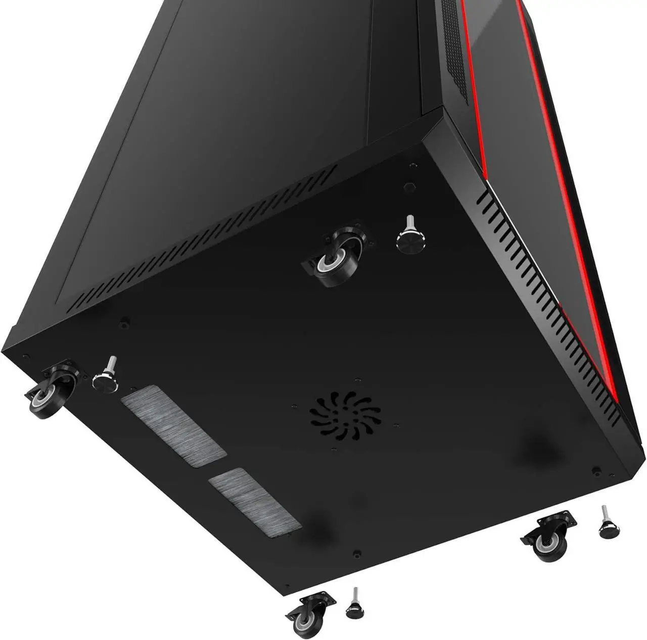Alt view image 6 of 7 - Server Rack 35 Inch Deep Network Cabinet Under Desk Portable Locking Data Enclosure - Powerbar/Casters/Fan/Shelf/Hardware/PDU/Black Visit The Sysracks Store (12U (24" w x35 d x25 h))