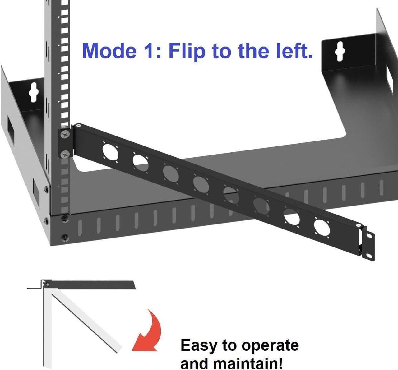 Alt view image 3 of 5 - 1U Hinged Rack Panel 8D XLR HDMI Audio Rack Mount Panel for 19 inches Rack Mount (1U8D)