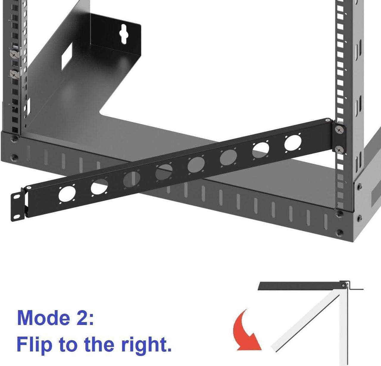 Alt view image 4 of 5 - 1U Hinged Rack Panel 8D XLR HDMI Audio Rack Mount Panel for 19 inches Rack Mount (1U8D)