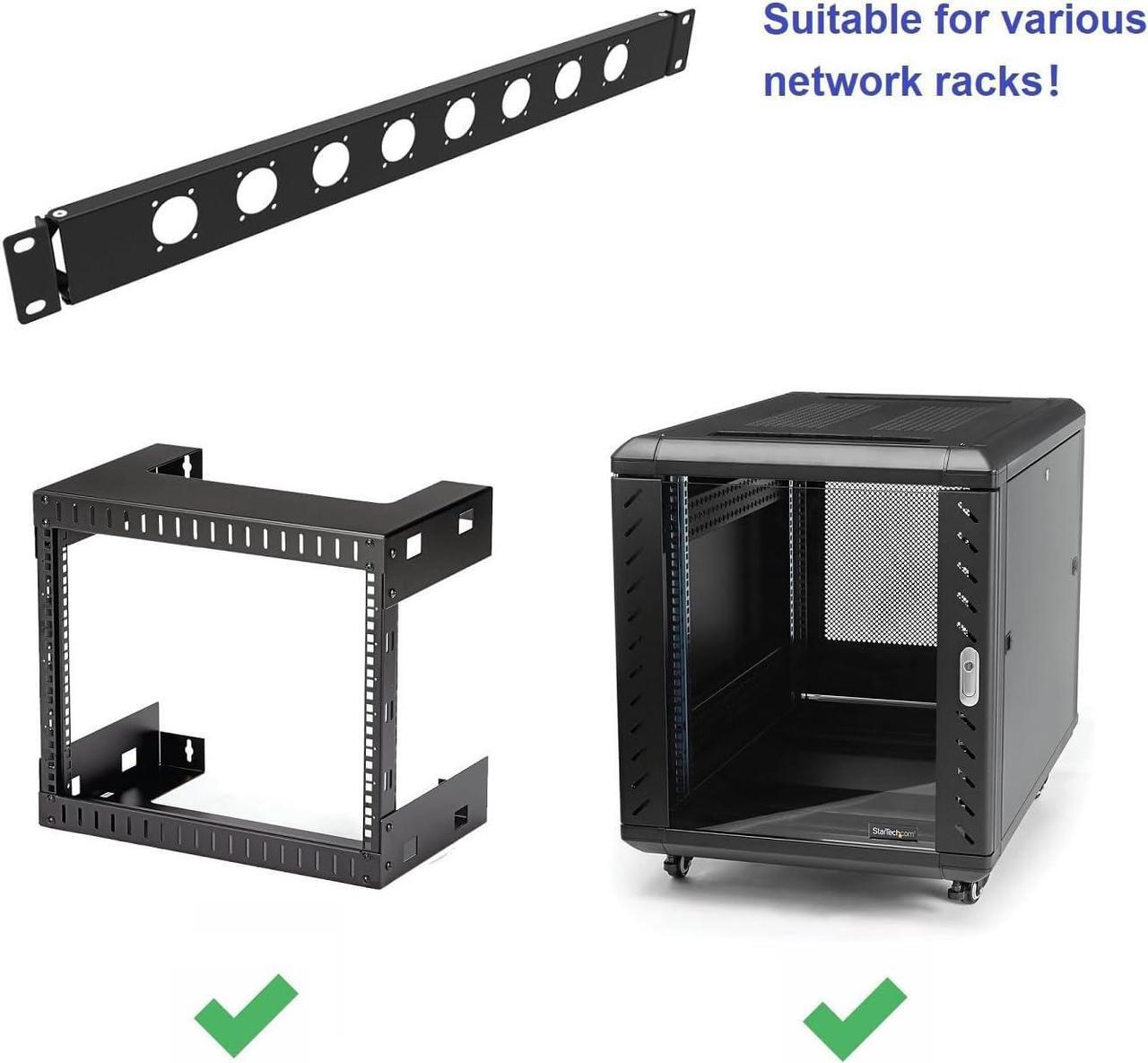 Alt view image 5 of 5 - 1U Hinged Rack Panel 8D XLR HDMI Audio Rack Mount Panel for 19 inches Rack Mount (1U8D)