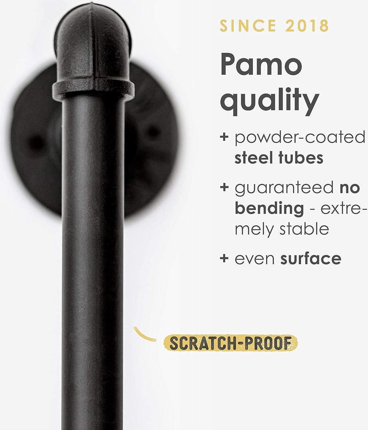 Alt view image 3 of 7 - pamo clothes rail industrial loft design - HANG LOW - clothing rack for walk-in wardrobe I bedroom or bath - clothes rack made of black sturdy water pipes/ tubes with wall mounting