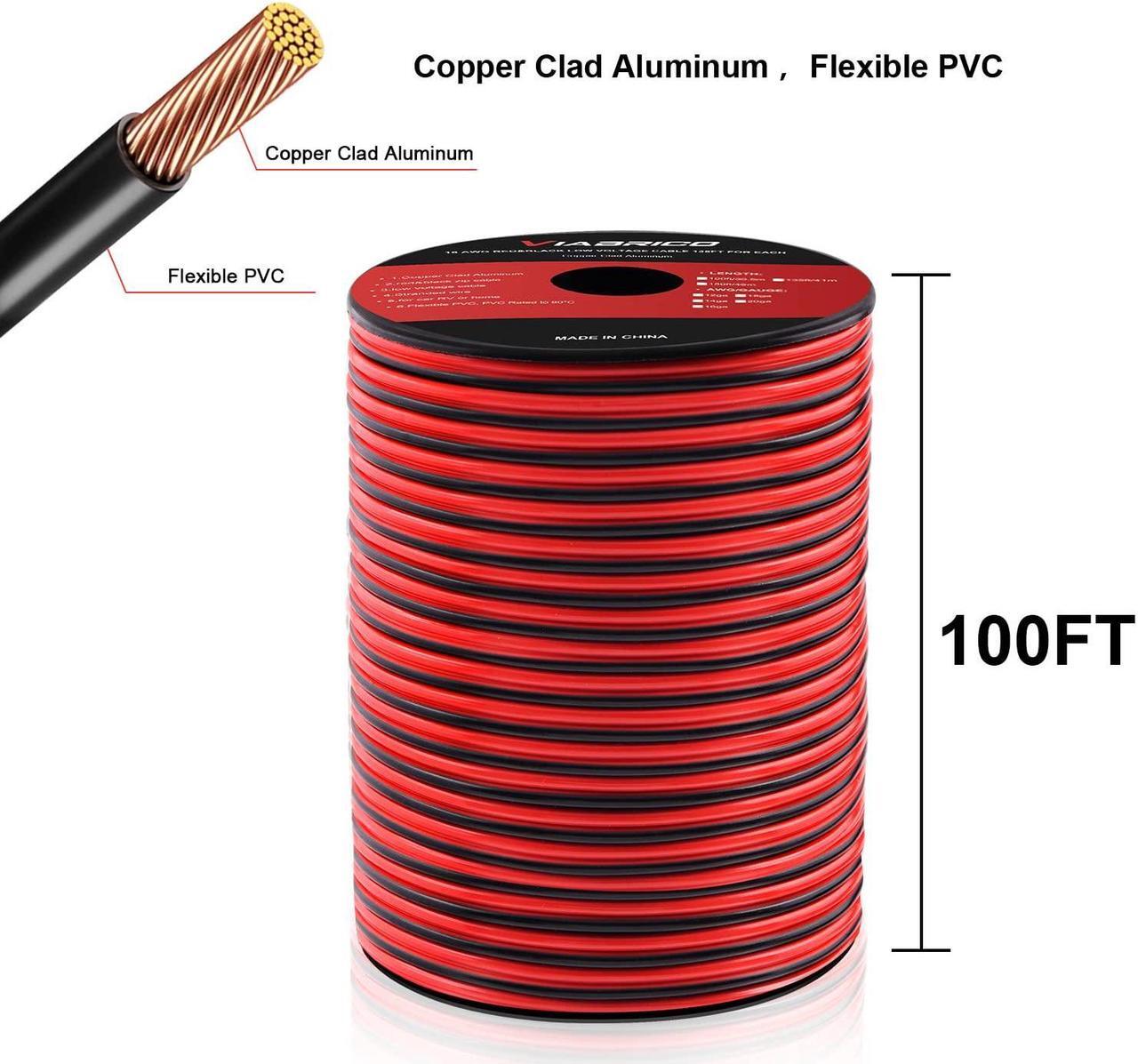 Alt view image 2 of 7 - 16 Gauge Wire, 16AWG Automotive Wire Electrical Wire 100FT 2 Conductor Red Black 12V/24V DC Cable LED Strips Extension Wire for Light RC Car Speaker Wire
