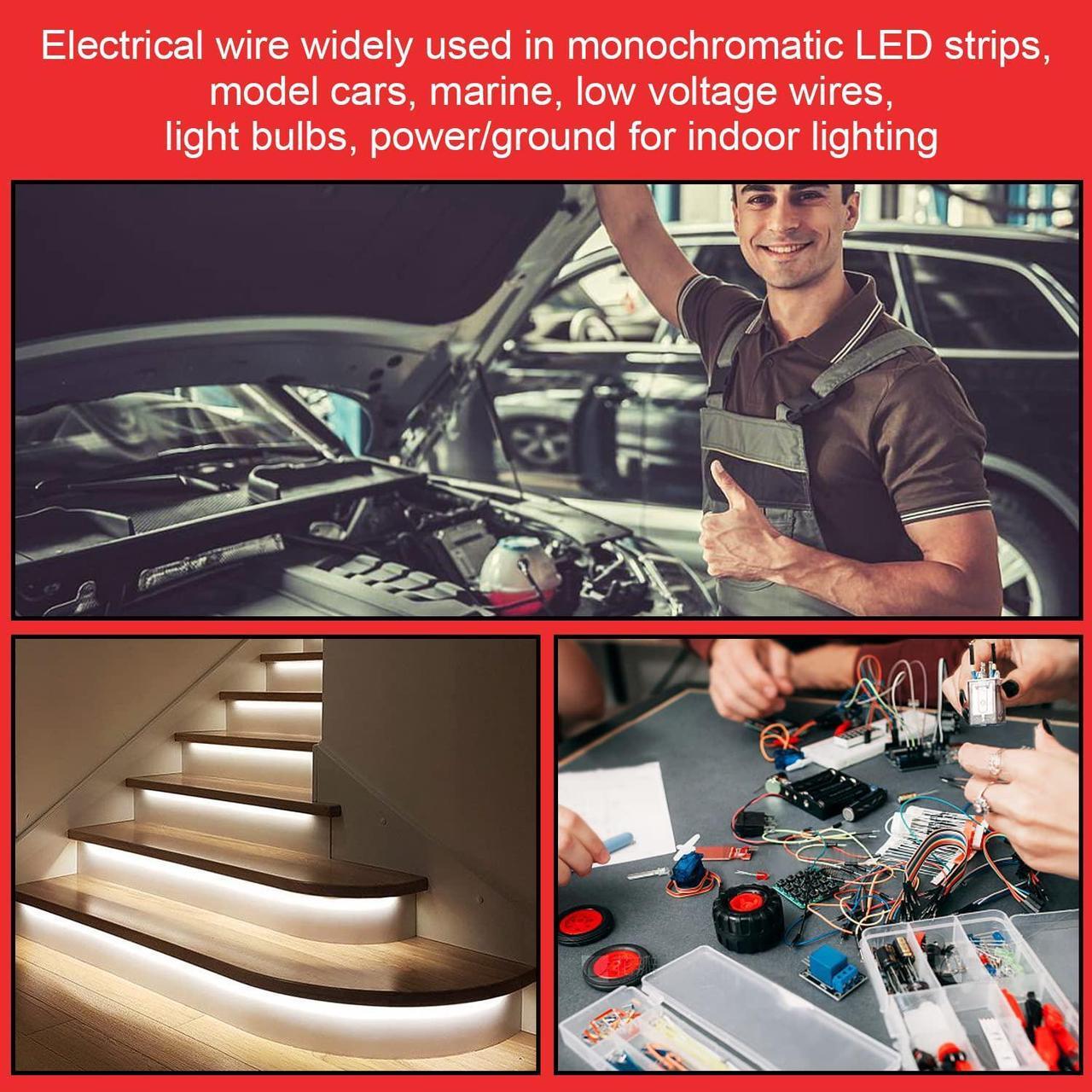Alt view image 5 of 7 - 16 Gauge Wire, 16AWG Automotive Wire Electrical Wire 100FT 2 Conductor Red Black 12V/24V DC Cable LED Strips Extension Wire for Light RC Car Speaker Wire