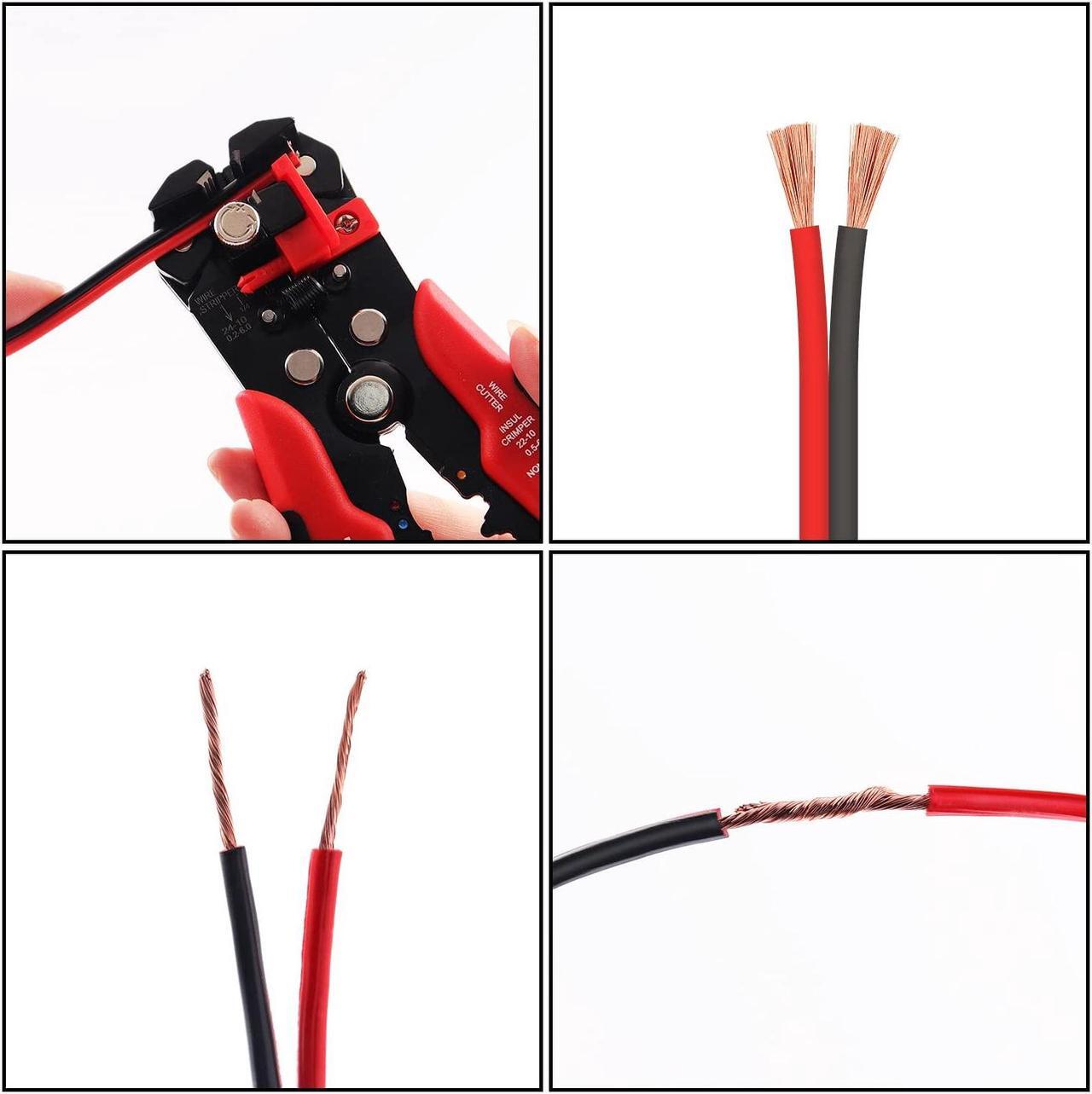Alt view image 7 of 7 - 16 Gauge Wire, 16AWG Automotive Wire Electrical Wire 100FT 2 Conductor Red Black 12V/24V DC Cable LED Strips Extension Wire for Light RC Car Speaker Wire