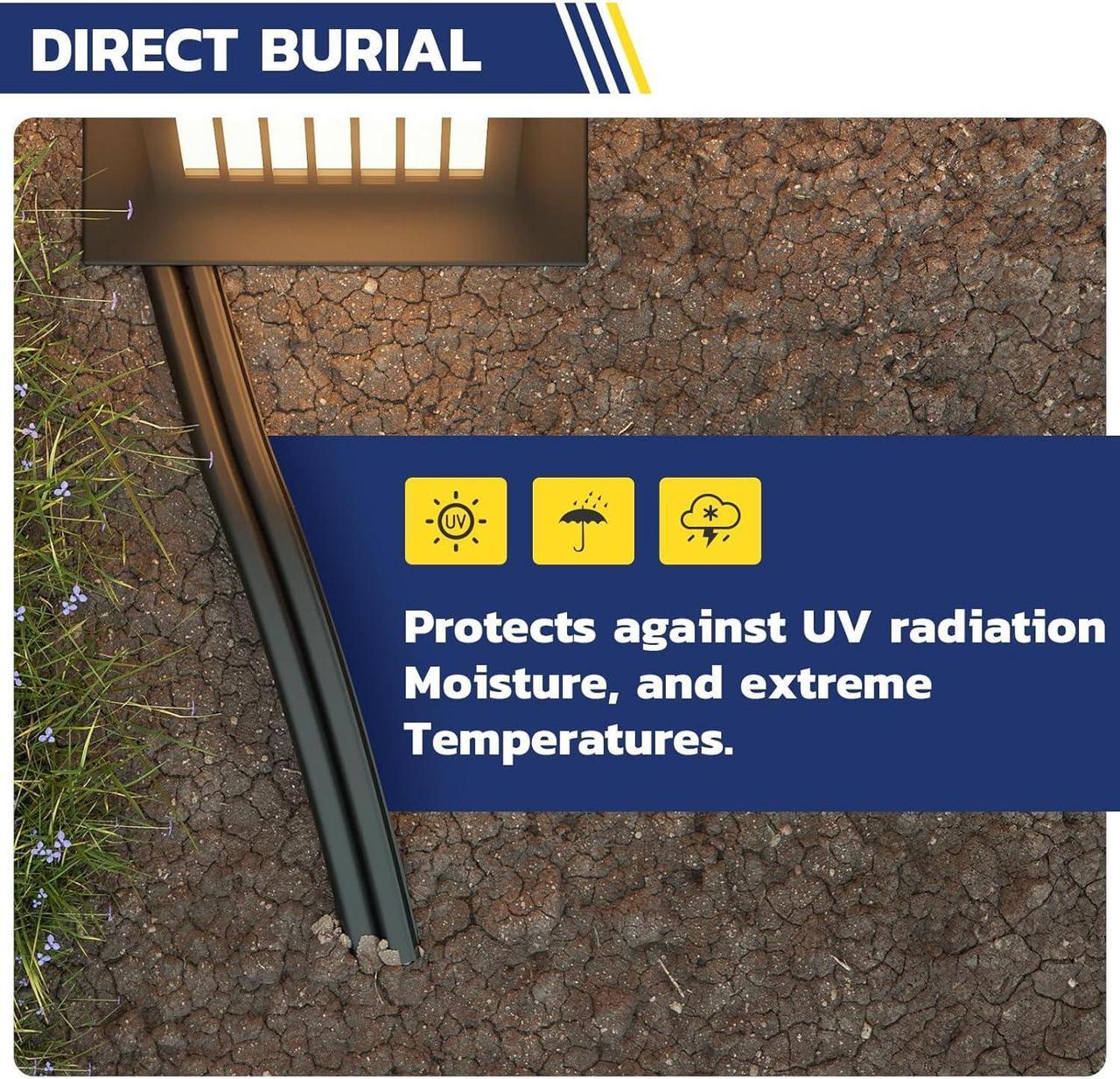 Alt view image 3 of 6 - Low Voltage Landscape Wire,12/2 500FT haisstronica Landscape Lighting Copper Wire 12 Gauge 2 Conductor Landscaping Lights Wired Outdoor Direct Burial Electrical Wire