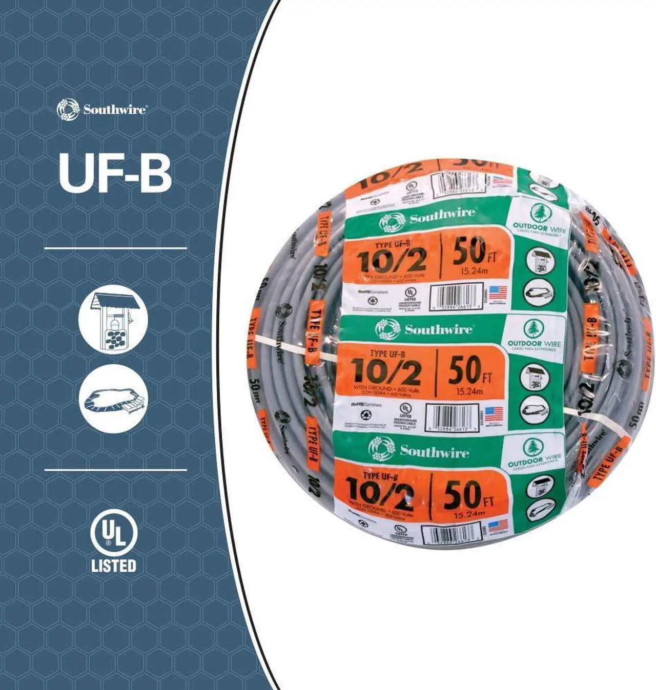 Alt view image 2 of 4 - Southwire 13056722 10/2WG UF Wire