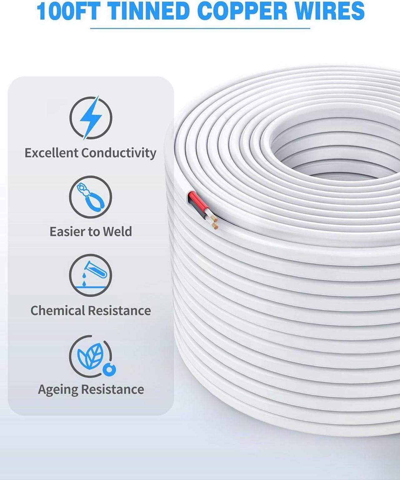 Alt view image 6 of 7 - NAOVEO 16 Gauge Wire 2 Conductor Electrical Wire, 16 AWG Wire Stranded PVC Tinned Copper Cable, Flexible/Low Voltage/Red Black Hookup Wire for LED Strips Lamps, Marine, Speaker, Appliances (100FT)