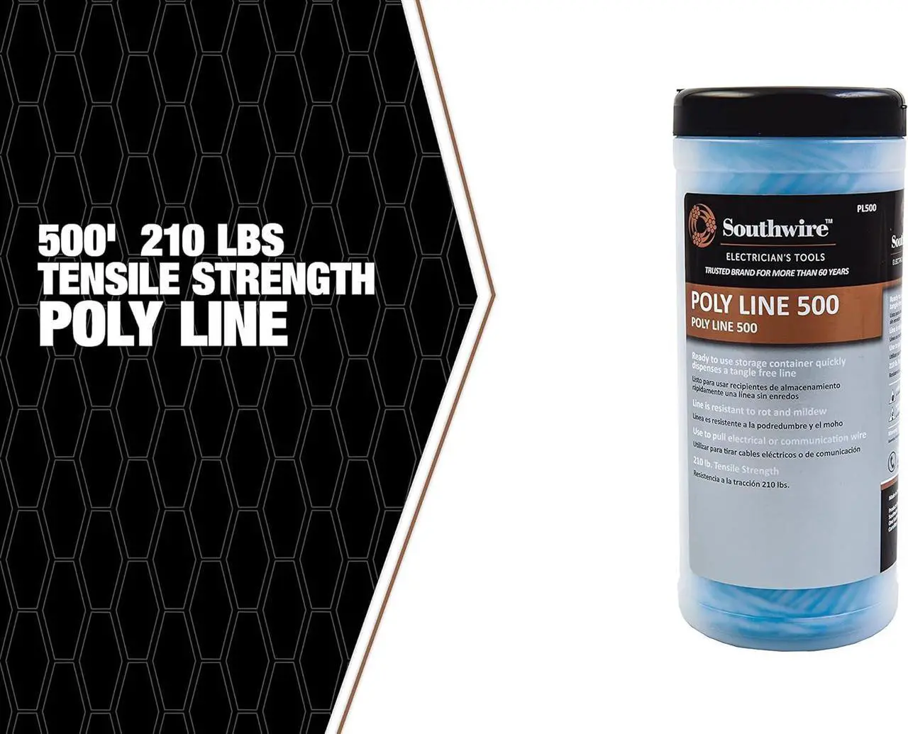 Alt view image 4 of 5 - Southwire PL500 Ligne Poly Line 210lb tensile strength, 500 ft