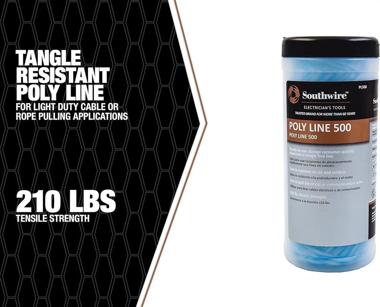 Alt view image 5 of 5 - Southwire PL500 Ligne Poly Line 210lb tensile strength, 500 ft