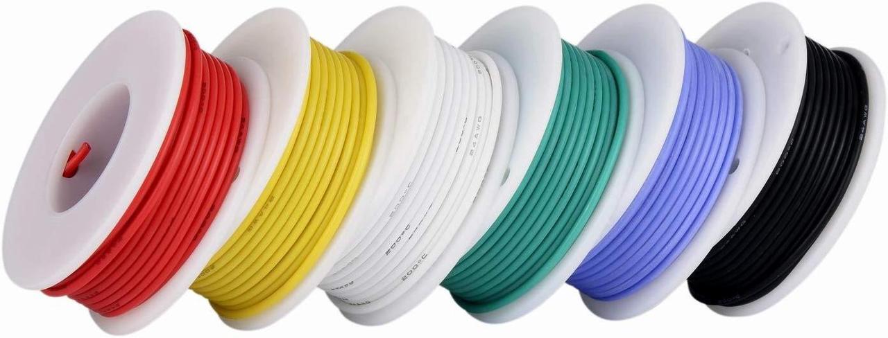 Alt view image 2 of 7 - 20awg Wire Flexible Silicone Wire,20 Gauge Tinned Copper Wires Silicone Rubber Insulated (6 Different Colored 23ft / 7m Each)(OD: 1.75 mm) 600V Stranded Wire Hook up Wire Kit