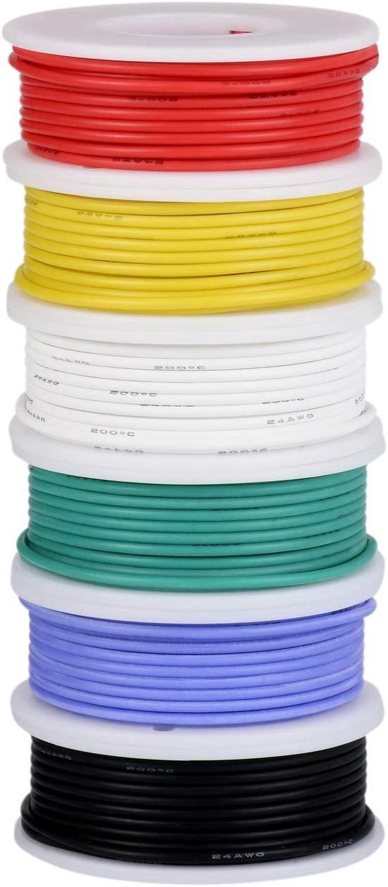Alt view image 3 of 7 - 20awg Wire Flexible Silicone Wire,20 Gauge Tinned Copper Wires Silicone Rubber Insulated (6 Different Colored 23ft / 7m Each)(OD: 1.75 mm) 600V Stranded Wire Hook up Wire Kit