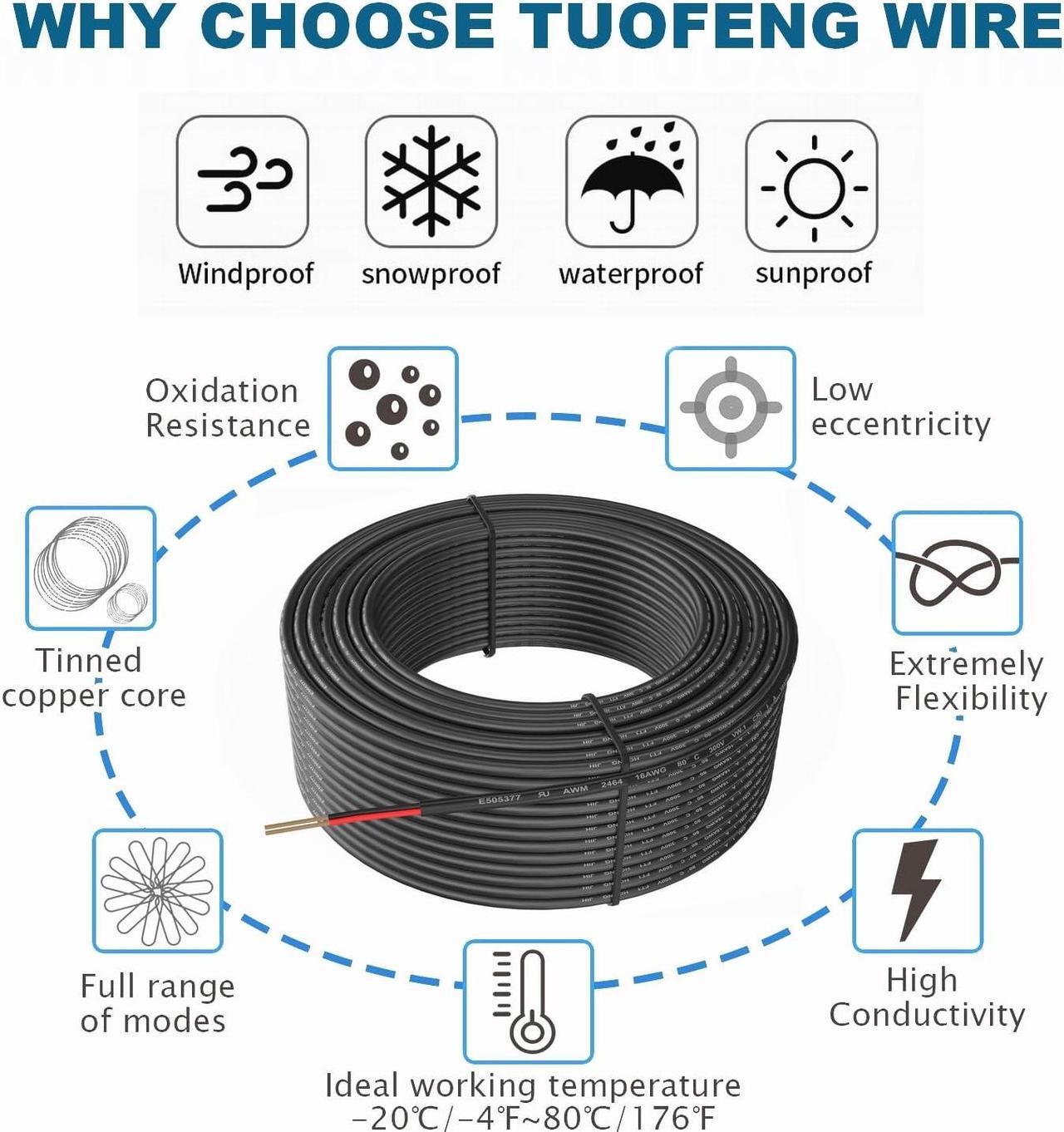 Alt view image 4 of 6 - 16 Gauge Wire 2 Conductor Electrical Wire, 20 ft 16 AWG Wire Stranded PVC Cord, 12V Low Voltage/Oxygen-Free Copper/Flexible/16/2 Wire for Automotive Wire LED Strips Lamp Lighting Marine