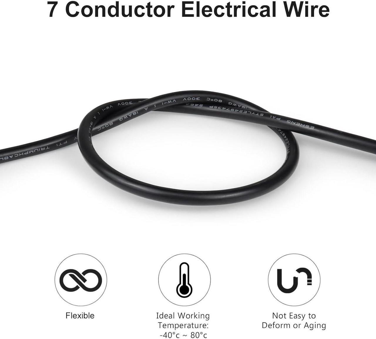 Alt view image 4 of 6 - 20 Gauge 7 Conductor Electrical Wire, 16.4FT 20AWG PVC Thermostat Wire, Low Voltage Landscape Wire, Flexible Cord for Extension Cable Automotive Garden Bell Speaker