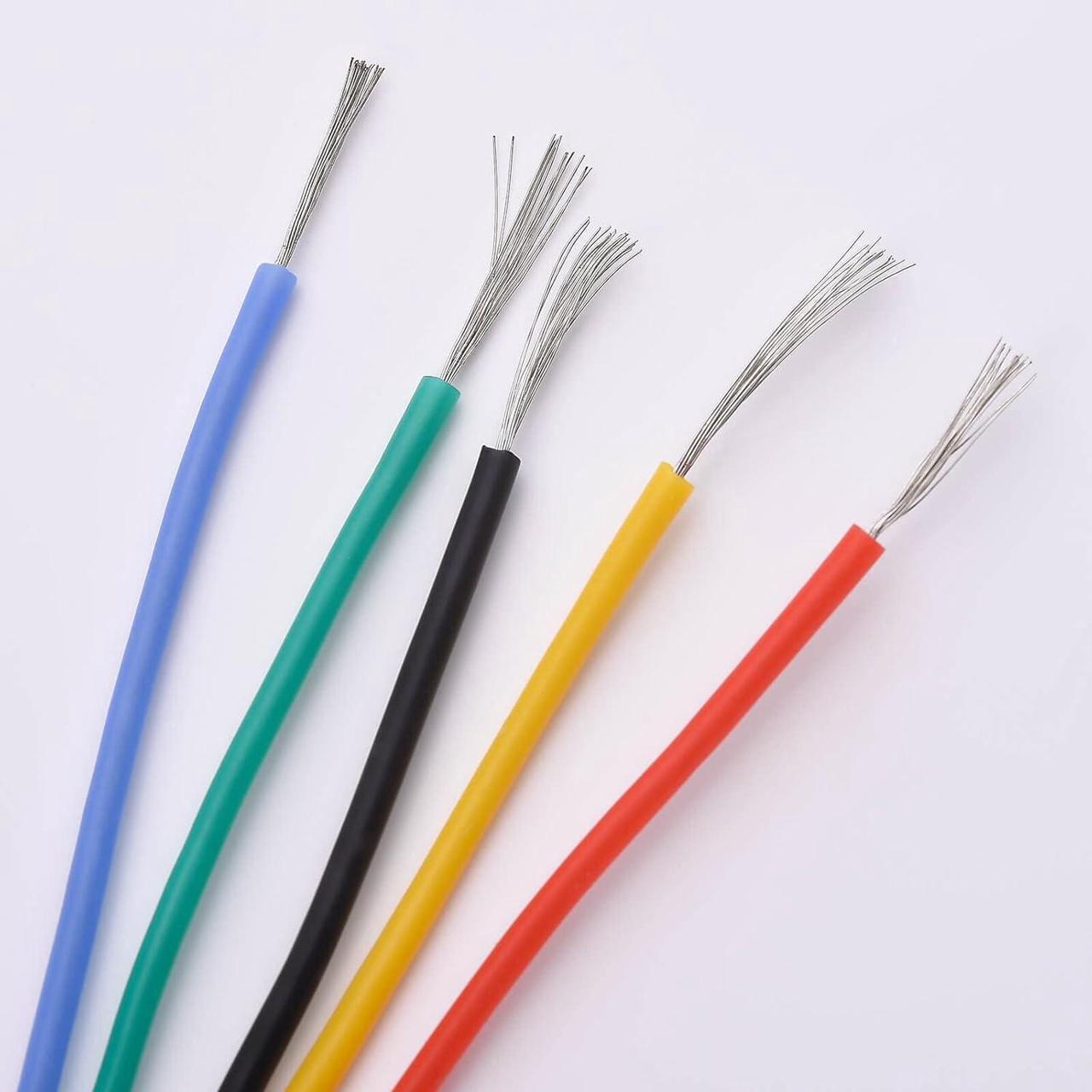 Alt view image 3 of 6 - 28 AWG Stranded Electrical Wire 28 Gauge Tinned Copper Wires Flexible Silicone Electric Hookup Wire Kit OD:1.2mm, 5 Colors 32.8ft/10m Each, DIY/Automotive/Home/Power Wiring Kit by Sznnzd