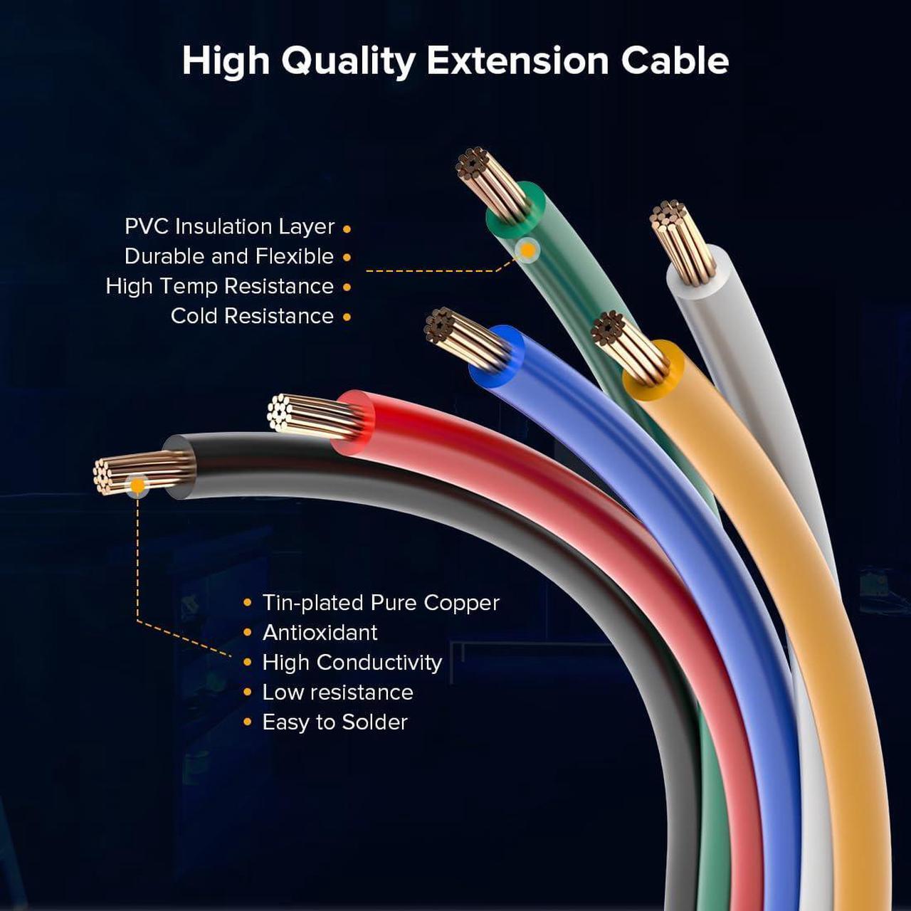 Alt view image 3 of 6 - BTF-LIGHTING 6 Conductor 24 Gauge Wire Cord 6Pin 24AWG 32.8ft/10m 6 color Electrical Extension Flexible Cable LED Strip Light Wire Connection for FCOB COB 5050 SMD RGBCCT RGBWW Color Changing LED Tape