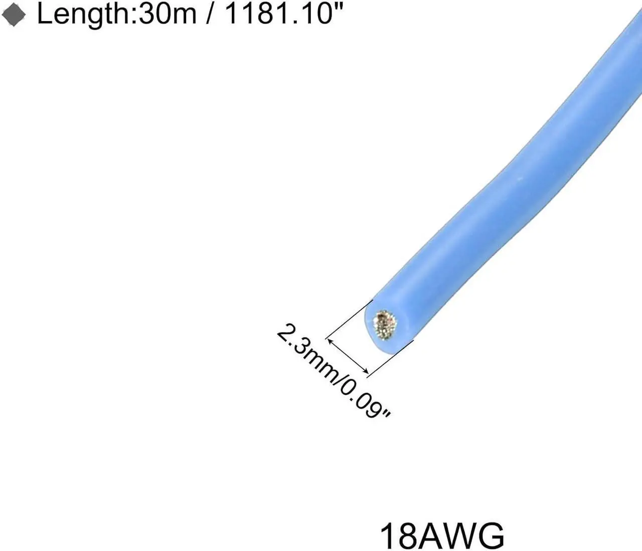 Alt view image 2 of 7 - MECCANIXITY 18 Gauge Wire Silicone Wire 18AWG Electrical Wire Stranded Wire High Temperature Hookup Wire Tinned Copper Wire 30m/100ft Blue Spool for Model Wiring, DIY Wiring