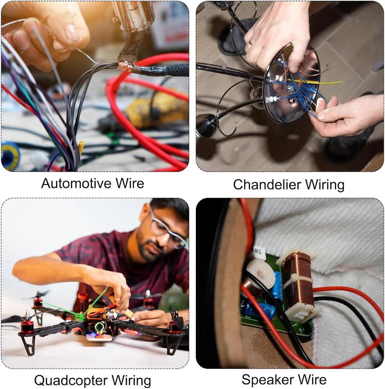 Alt view image 6 of 7 - MECCANIXITY 18 Gauge Wire Silicone Wire 18AWG Electrical Wire Stranded Wire High Temperature Hookup Wire Tinned Copper Wire 30m/100ft Blue Spool for Model Wiring, DIY Wiring