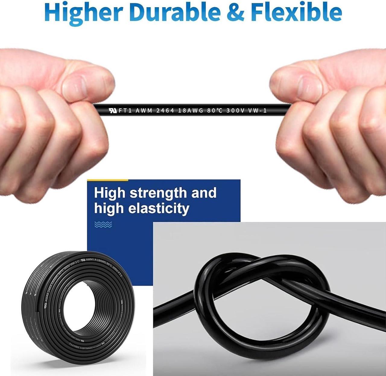 Alt view image 6 of 7 - 18 Gauge 4 Conductor Shielded Wire 25FT, UL2464 18 AWG CNC 4 Wire Cable Tinned Copper Stranded 18/4 CNC Wire for CNC VFD Spindle, Stepper Motor, 3D Printer, Sound, Speaker, Signal Transmission, etc.