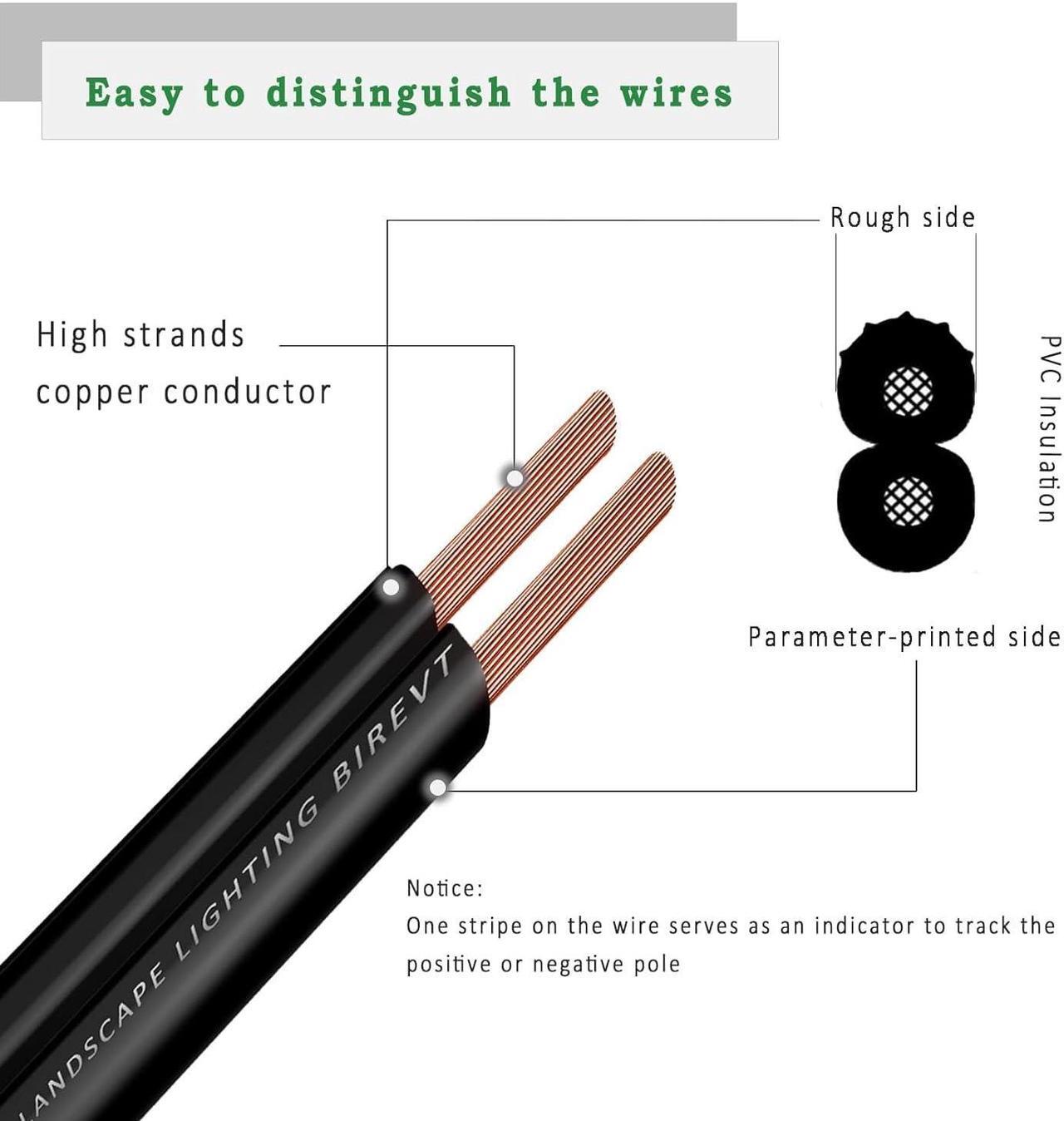 Alt view image 2 of 6 - Low Voltage Landscape Lighting Wire - Outdoor Direct Burial Underground Low-Energy Circuit Cable (16/2 Black, 200ft)