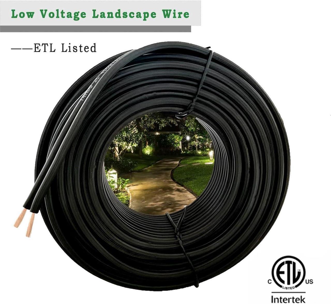 Alt view image 5 of 6 - Low Voltage Landscape Lighting Wire - Outdoor Direct Burial Underground Low-Energy Circuit Cable (16/2 Black, 200ft)