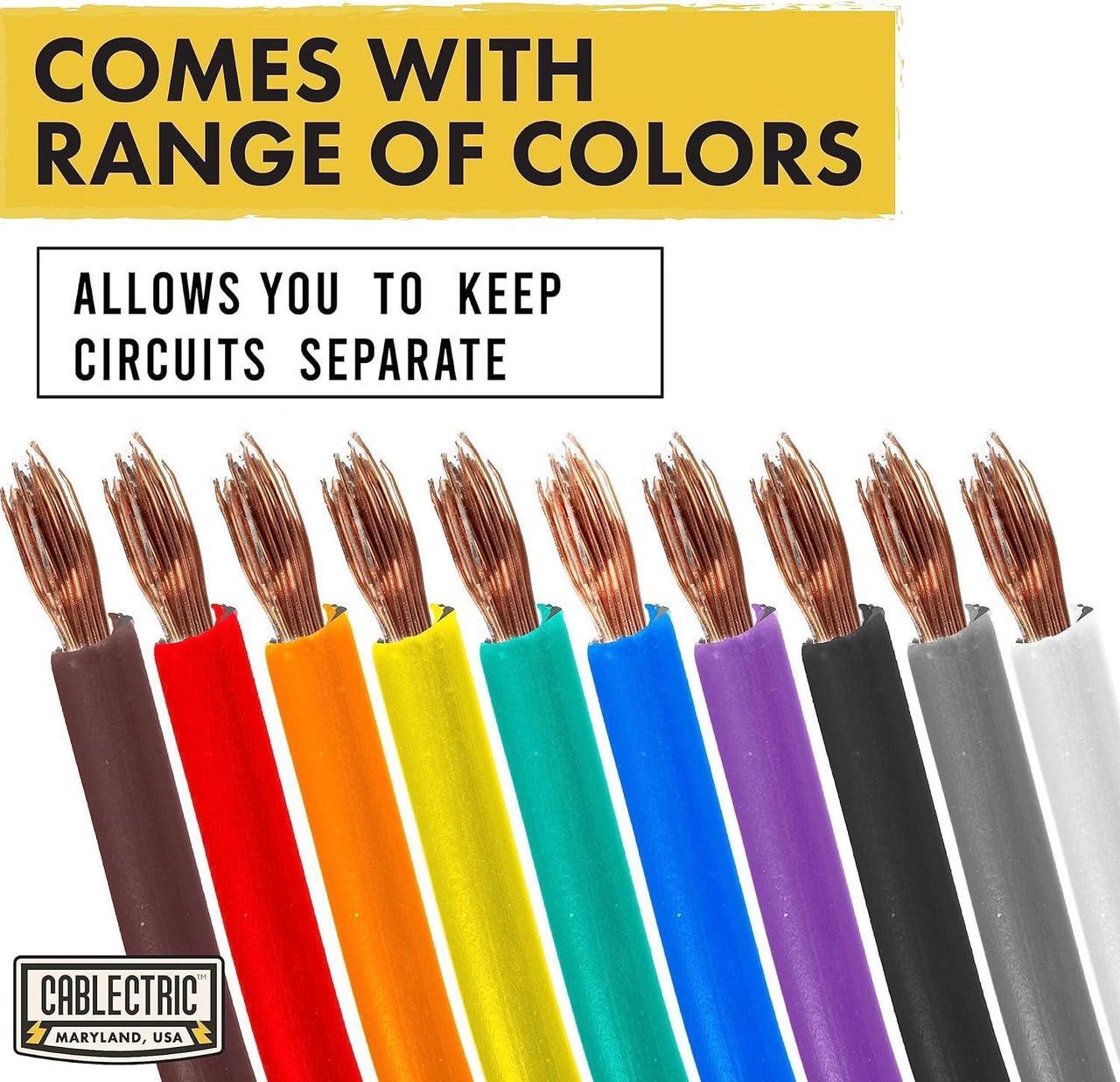 Alt view image 3 of 5 - 20 Gauge Primary Automotive Wire Assortment - 10 Roll Assortment Pack - 100 Ft of Copper Clad Aluminum Wire per Roll, 20 Gauge Stranded Copper Clad Aluminium Auto Wire