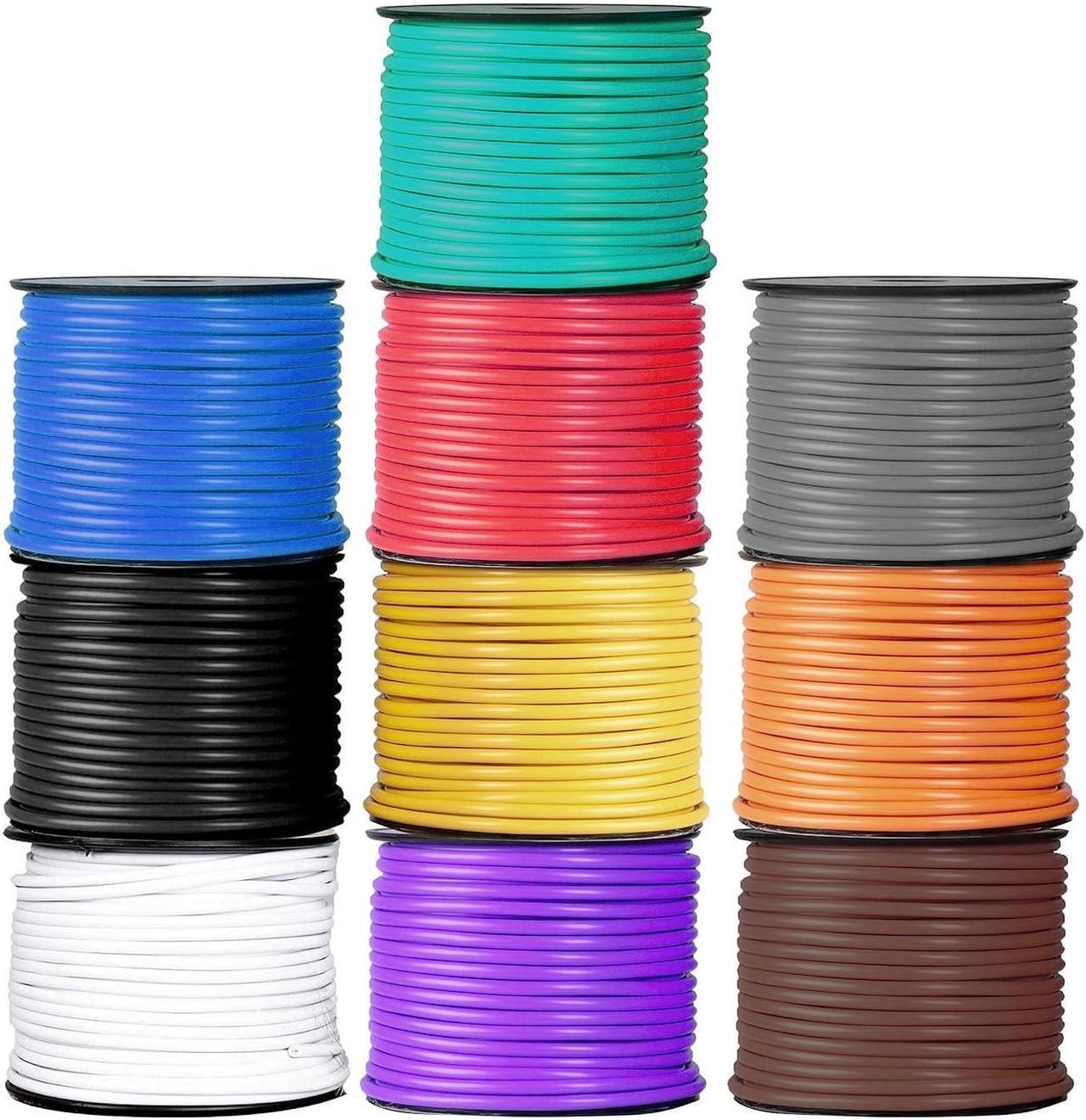 Main image of 20 Gauge Primary Automotive Wire Assortment - 10 Roll Assortment Pack - 100 Ft of Copper Clad Aluminum Wire per Roll, 20 Gauge Stranded Copper Clad Aluminium Auto Wire