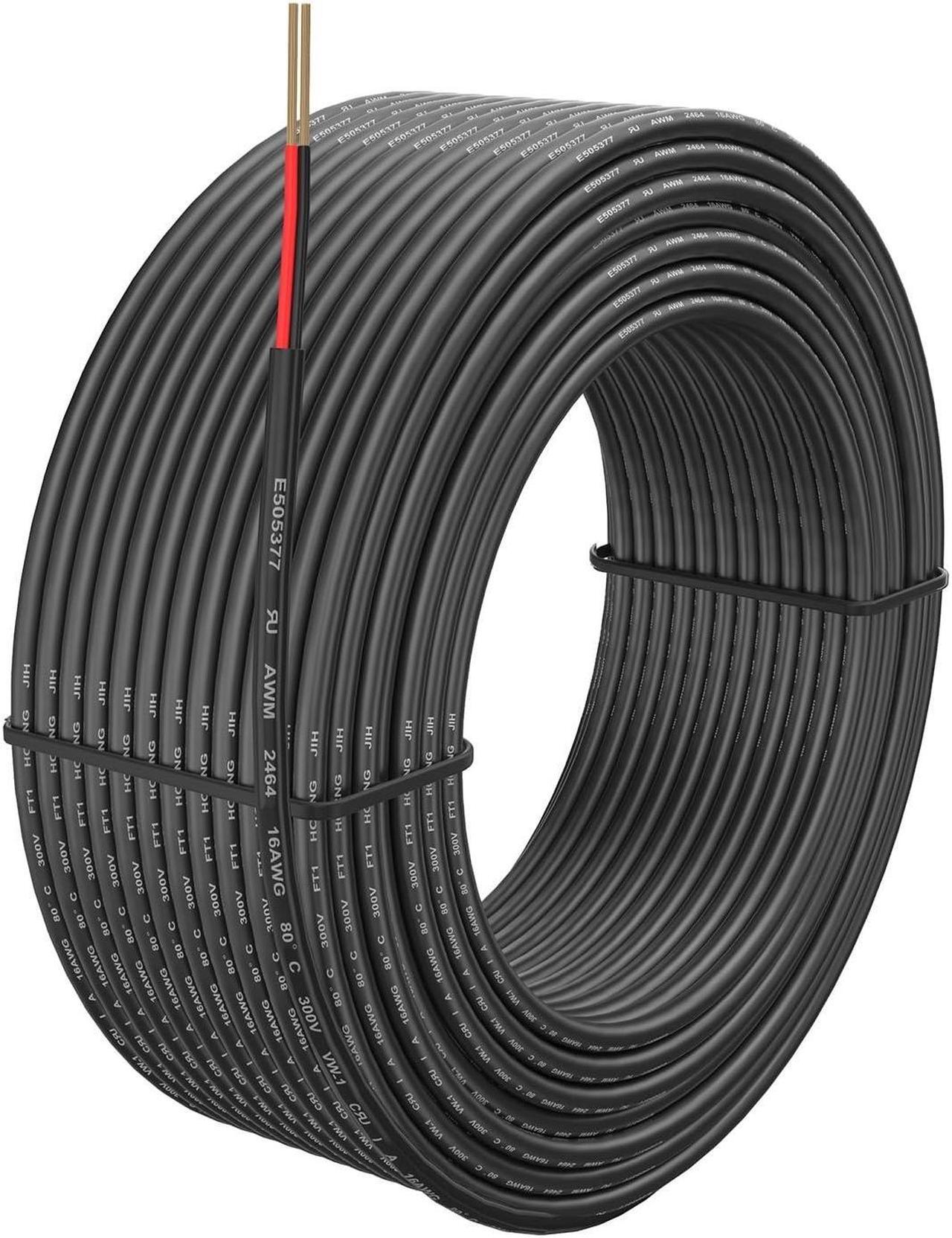 Main image of 16 Gauge Wire 2 Conductor Electrical Wire, 20 ft 16 AWG Wire Stranded PVC Cord, 12V Low Voltage/Oxygen-Free Copper/Flexible/16/2 Wire for Automotive Wire LED Strips Lamp Lighting Marine