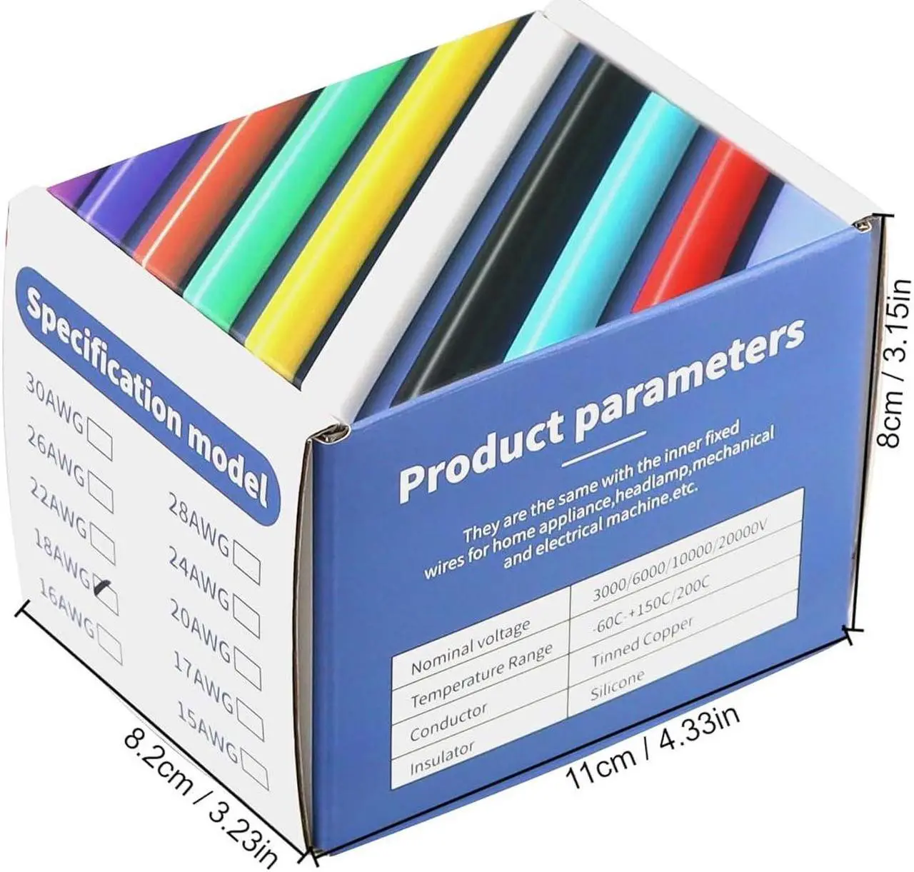 Alt view image 4 of 7 - 20 AWG Electrical Wire 20 Gauge Stranded Tinned Copper Wire Silicone UL3239 Flexible -60~200 3kv 5 Colors 16.4ft Each Wire for DIY (5x16.4ft White Black Red Green Blue)