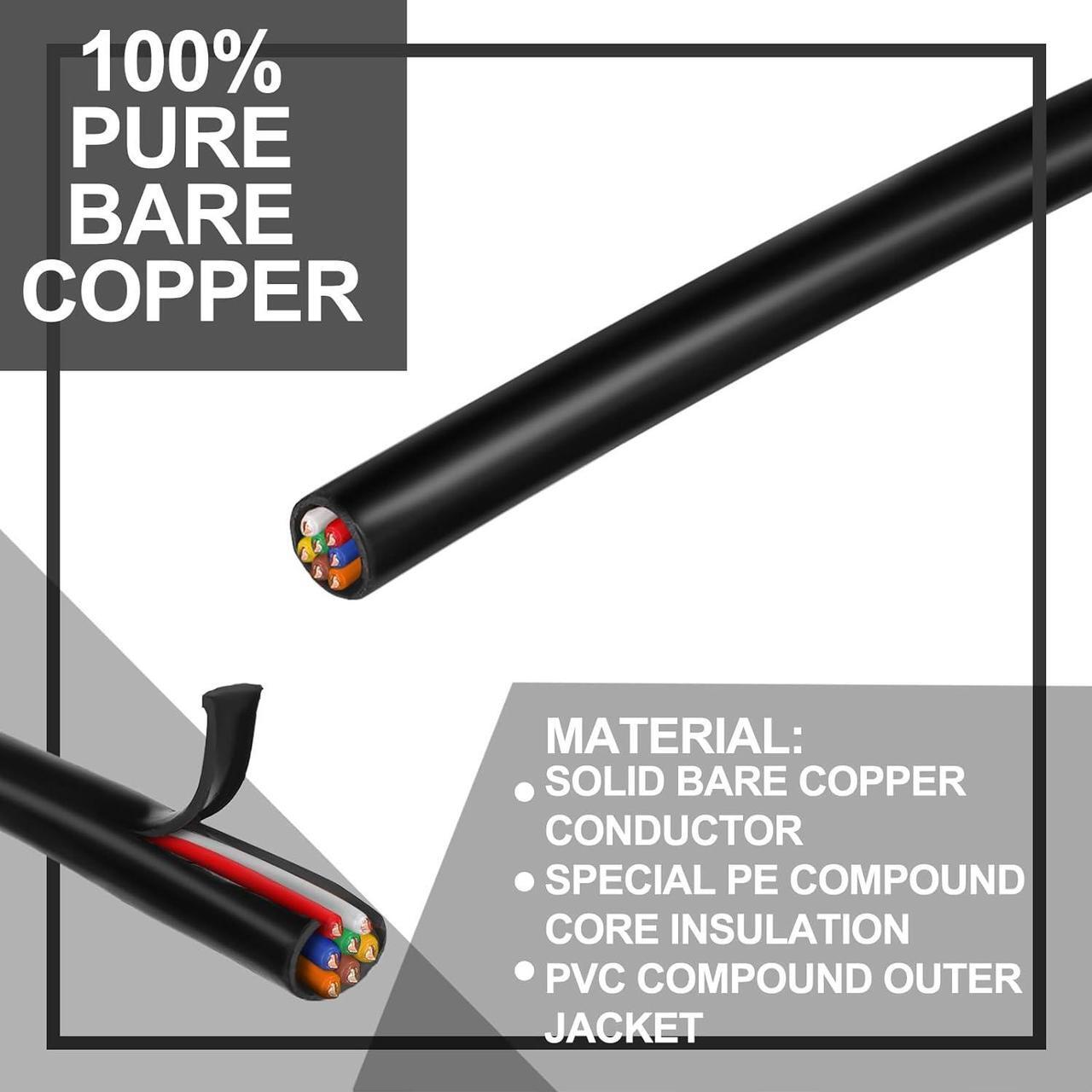Alt view image 3 of 7 - Solid Sprinkler System Wire, 18 Gauge Irrigation Wire with UV Resistant PVC Jacket Sprinkler Cable for Underground Irrigation System, Field Central Control System, 30V, UL Listed (18/7, 100 Ft)