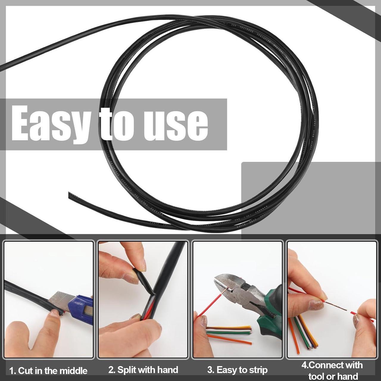 Alt view image 5 of 7 - Solid Sprinkler System Wire, 18 Gauge Irrigation Wire with UV Resistant PVC Jacket Sprinkler Cable for Underground Irrigation System, Field Central Control System, 30V, UL Listed (18/7, 100 Ft)