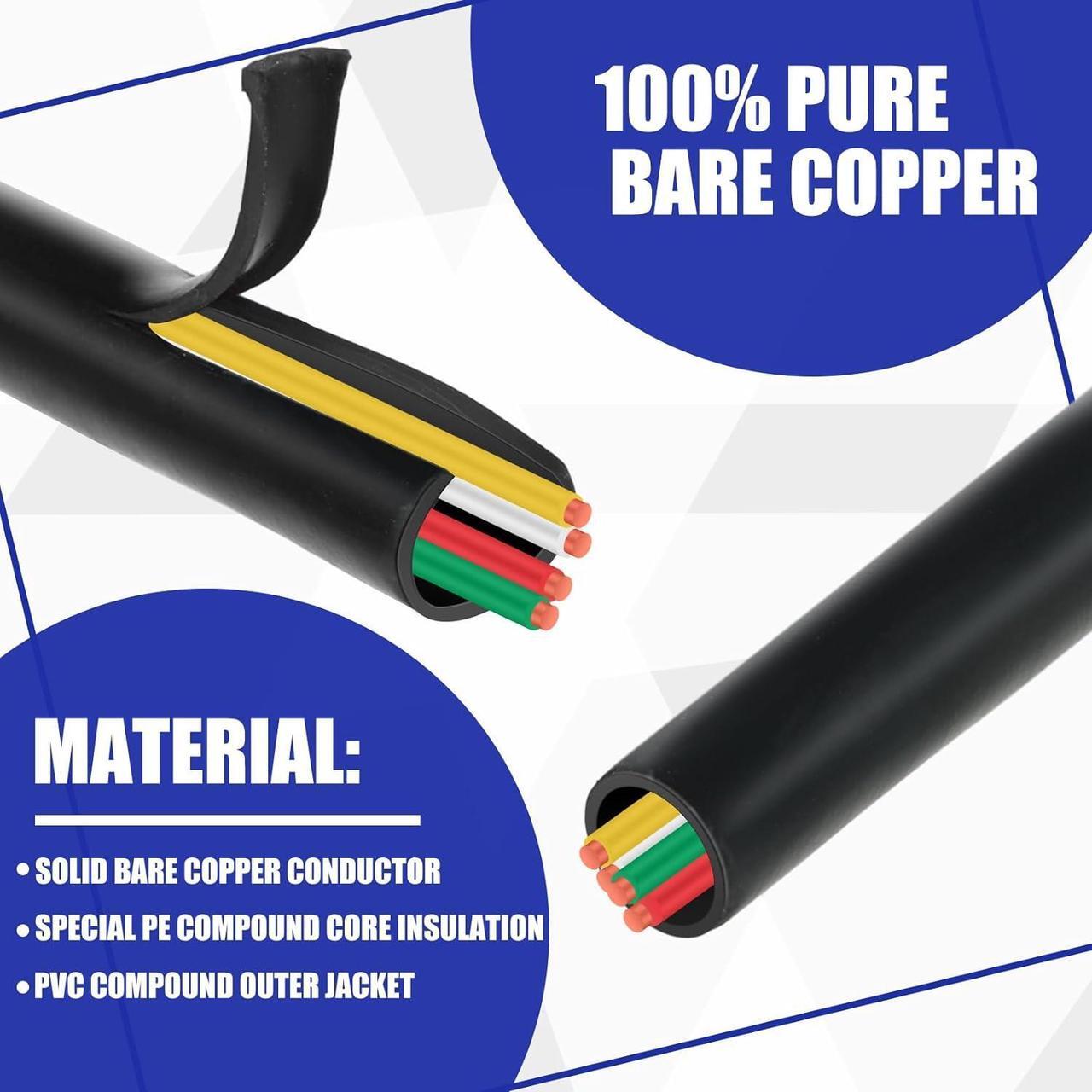 Alt view image 3 of 7 - Hoolerry Solid Sprinkler System Wire 18 Gauge Irrigation Wire with UV Resistant PVC Jacket Sprinkler Cable for Underground Irrigation System Field Central Control System 30V, UL Listed (18/4, 50 Ft)