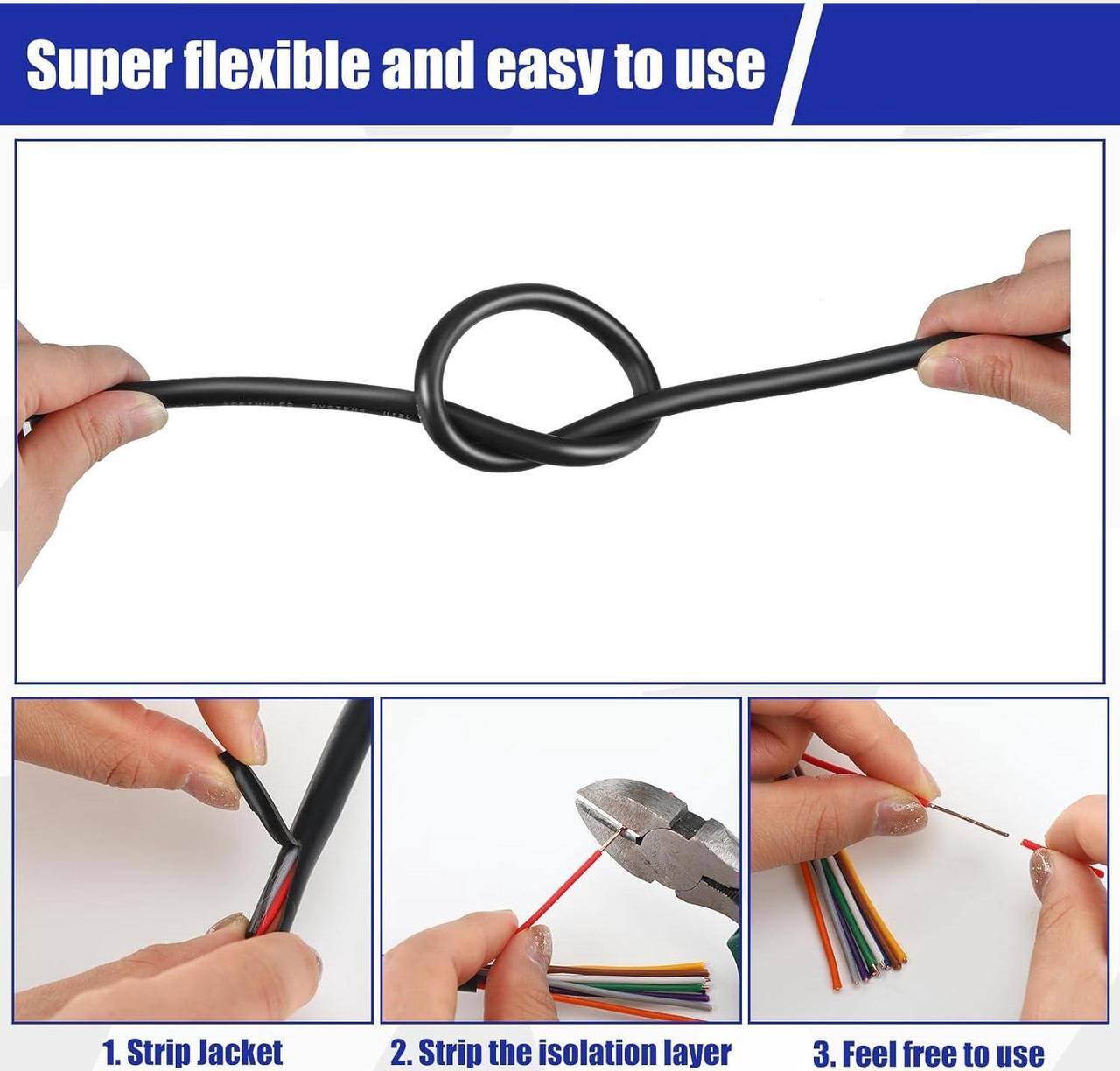Alt view image 5 of 7 - Hoolerry Solid Sprinkler System Wire 18 Gauge Irrigation Wire with UV Resistant PVC Jacket Sprinkler Cable for Underground Irrigation System Field Central Control System 30V, UL Listed (18/4, 50 Ft)