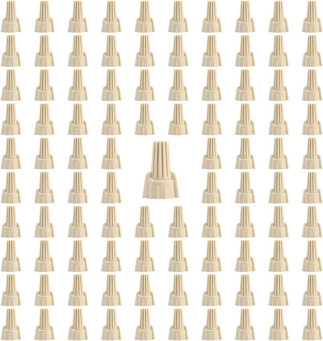 Main image of 100pcs Winged Wire Nuts Connectors,Tan 22-10 AWG Easy Twist-on Electrical Screw Wire Caps (P12 Tan)