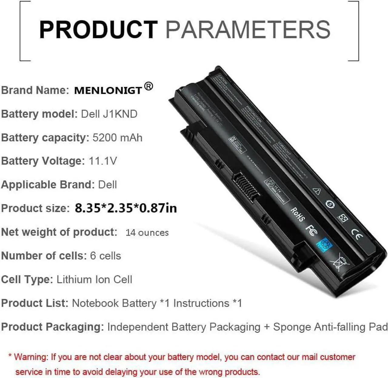 Alt view image 4 of 7 - New J1KND 11.1v 48wh Laptop Battery for Dell Inspiron13R N3010 N3110 14R N4010 N4110 N4050 M4040 15R N5010 N5110 N5030 N5040 N5050 M5040 M5040 17R N7010 N7110 Battery fits 3550 3520 TKV2V JIKND 04YRJH