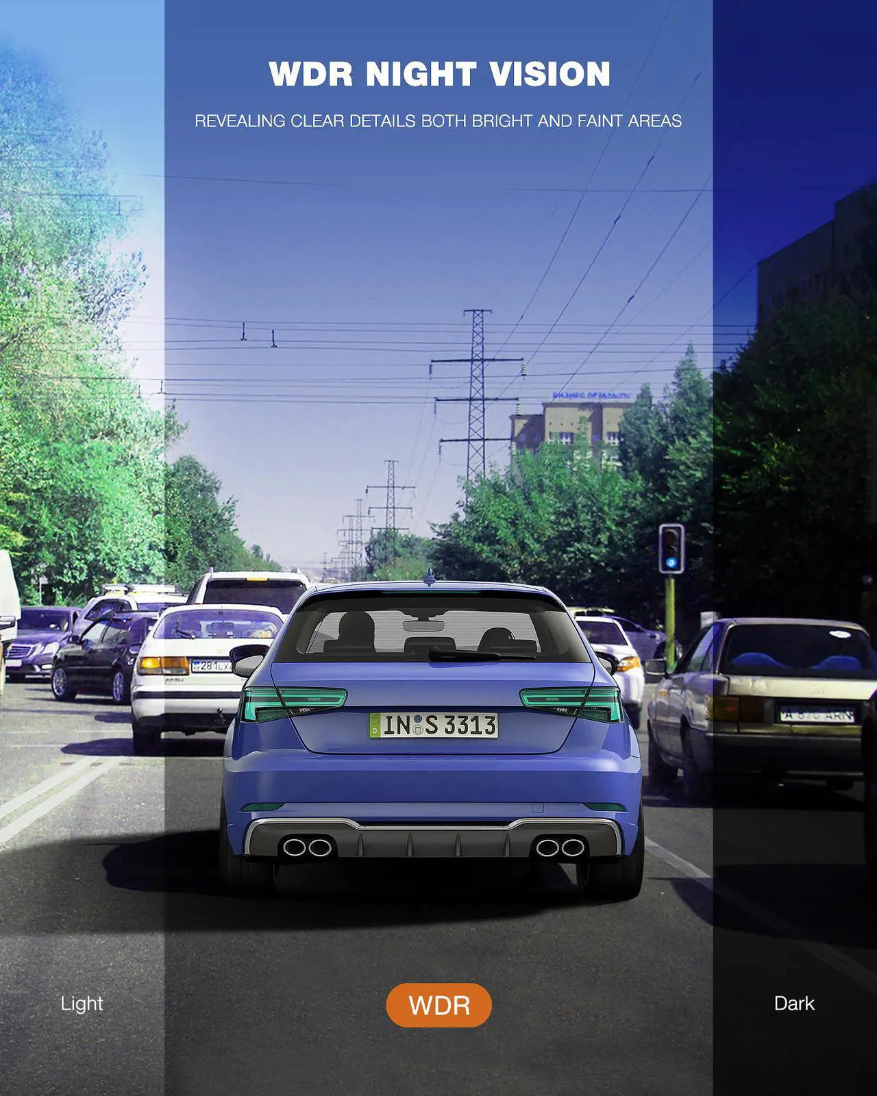 Alt view image 3 of 7 - CAMPARK Dual Dash Cam Ultra HD 4K Front &1080P Rear Car Camera Driving Recorder with GPS, Night Vision,Parking Monitor,170° Wide Angle,WDR G-Sensor, Loop Recording, Motion Detection,Support 128GB