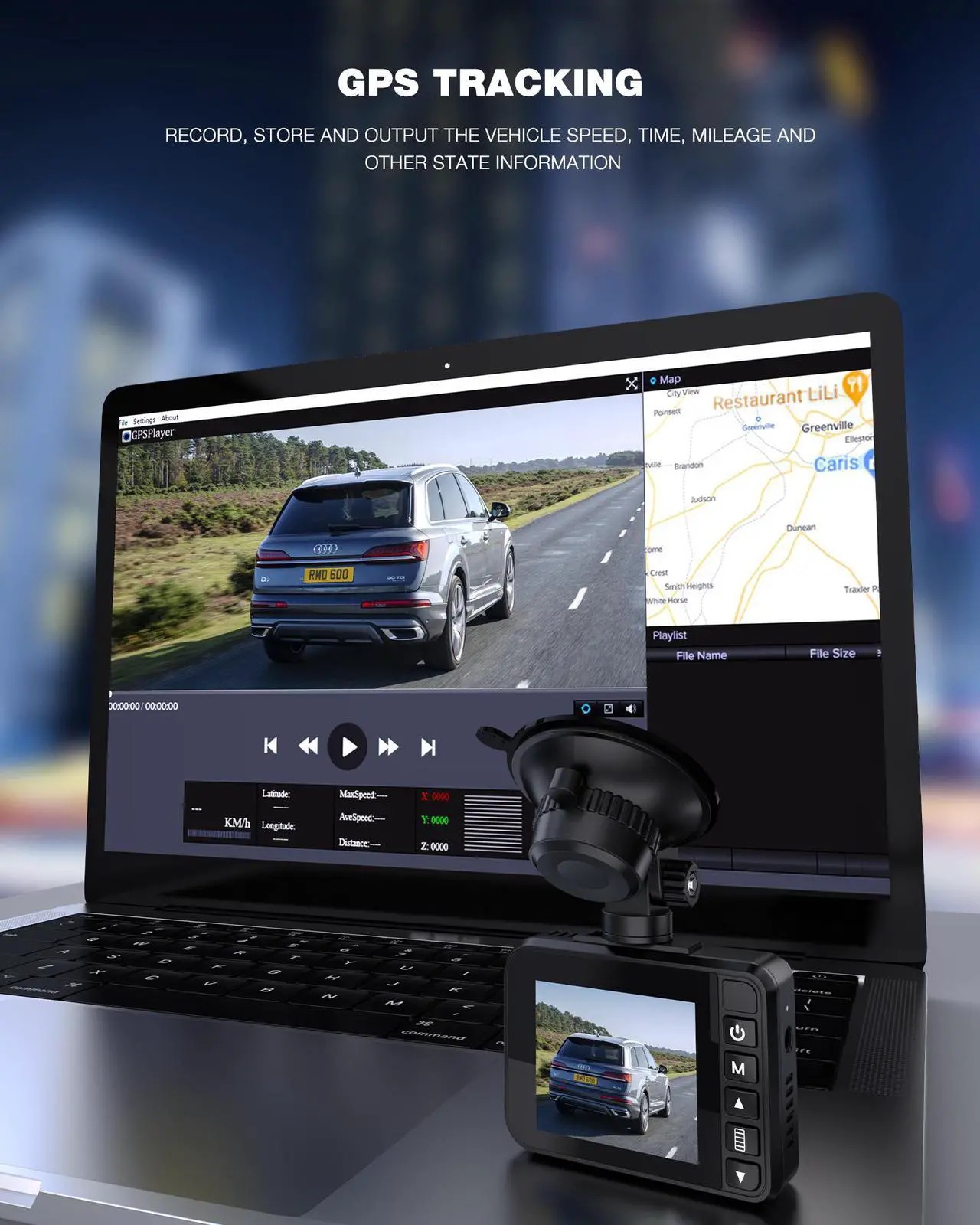 Alt view image 4 of 7 - CAMPARK Dual Dash Cam Ultra HD 4K Front &1080P Rear Car Camera Driving Recorder with GPS, Night Vision,Parking Monitor,170° Wide Angle,WDR G-Sensor, Loop Recording, Motion Detection,Support 128GB